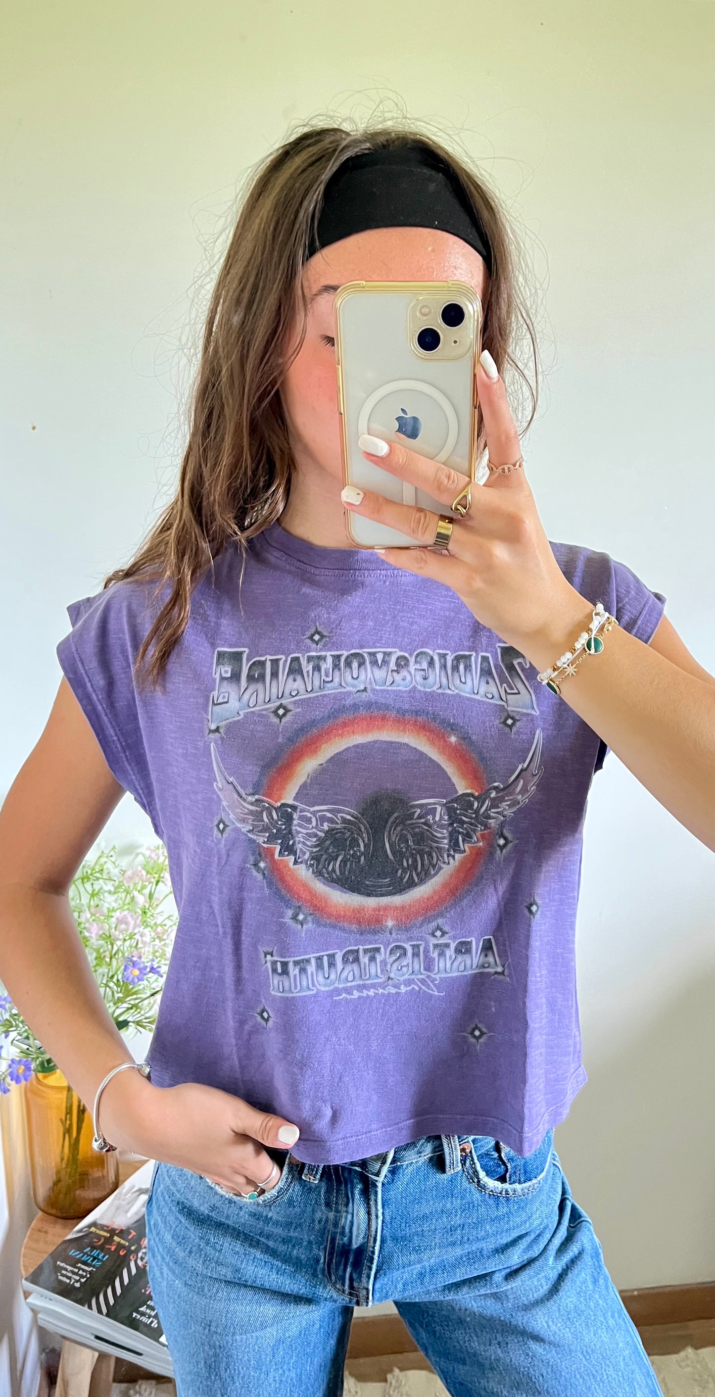 T-shirt violet écritures dos Zadig & Voltaire - S