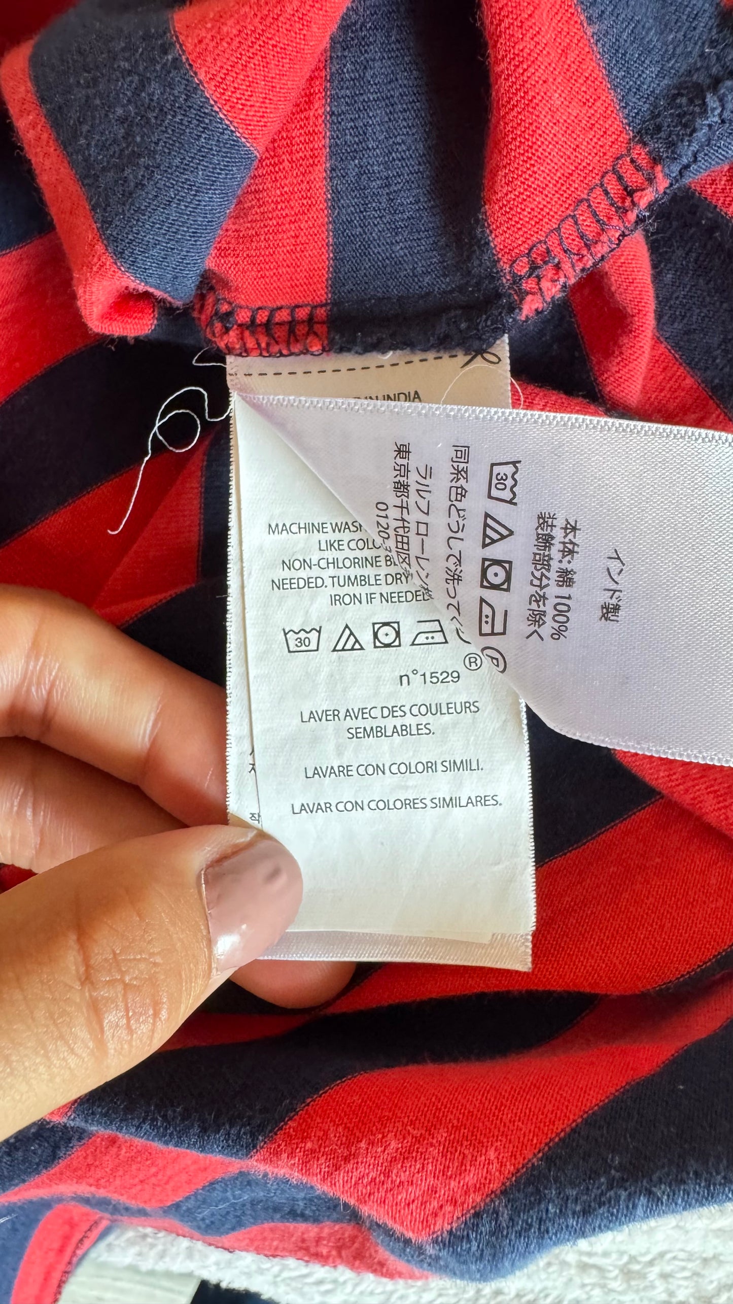 T-shirt à rayures rouge Ralph Lauren - M