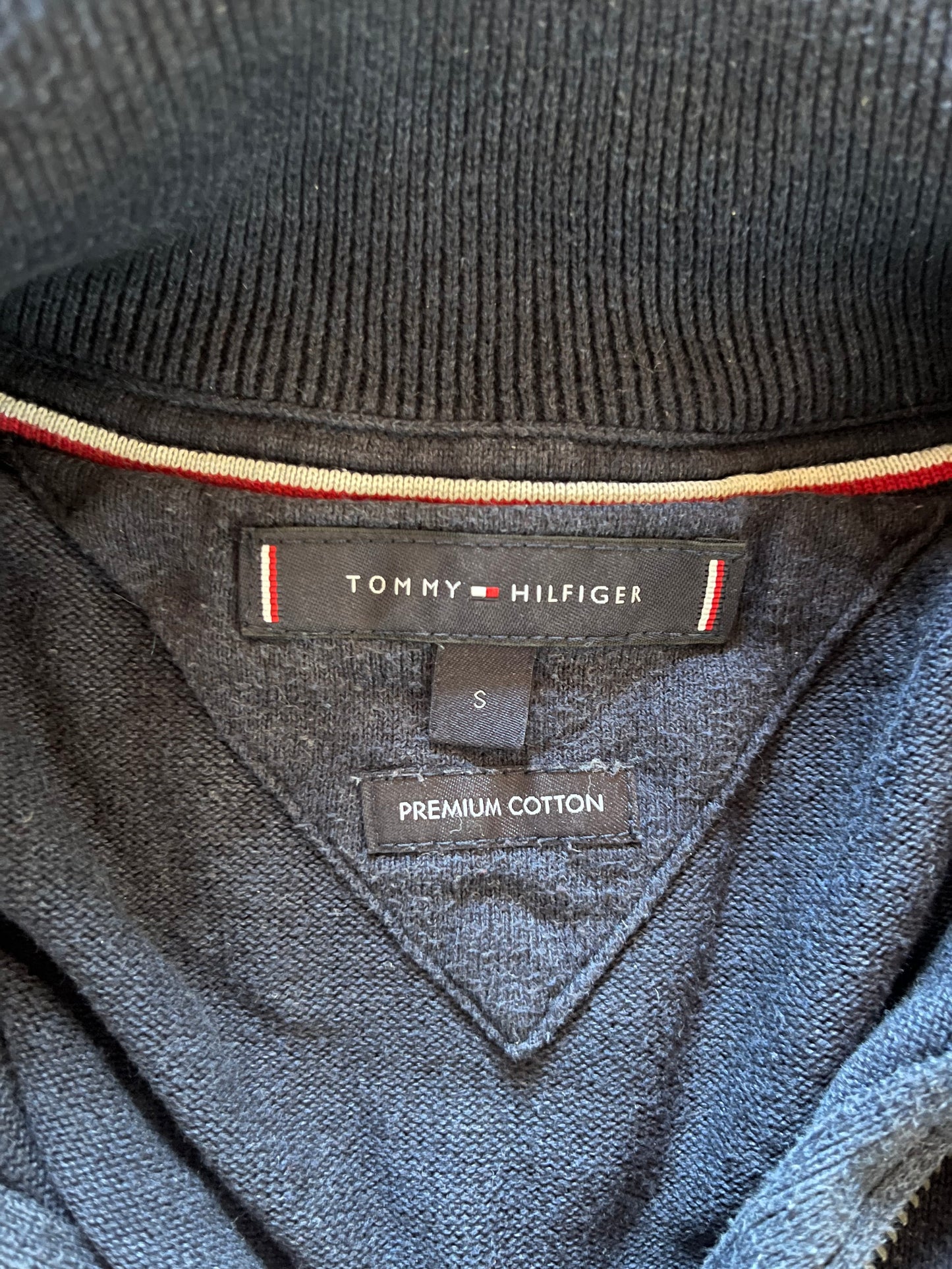 Pull demi-zip bleu marine Tommy Hilfiger - M