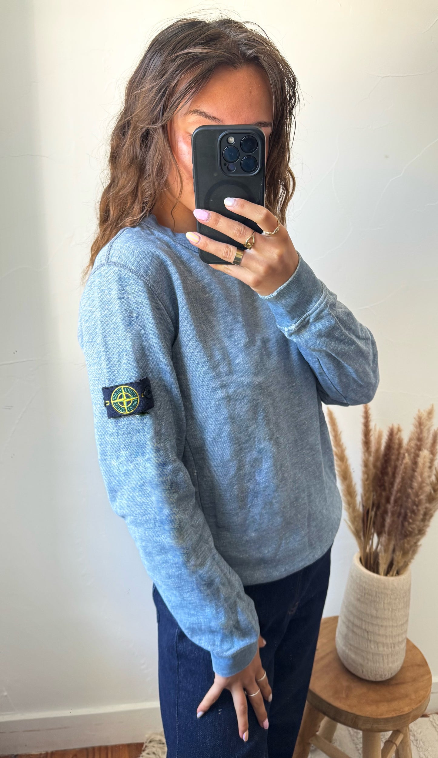 Pull Stone Island gris chiné - S