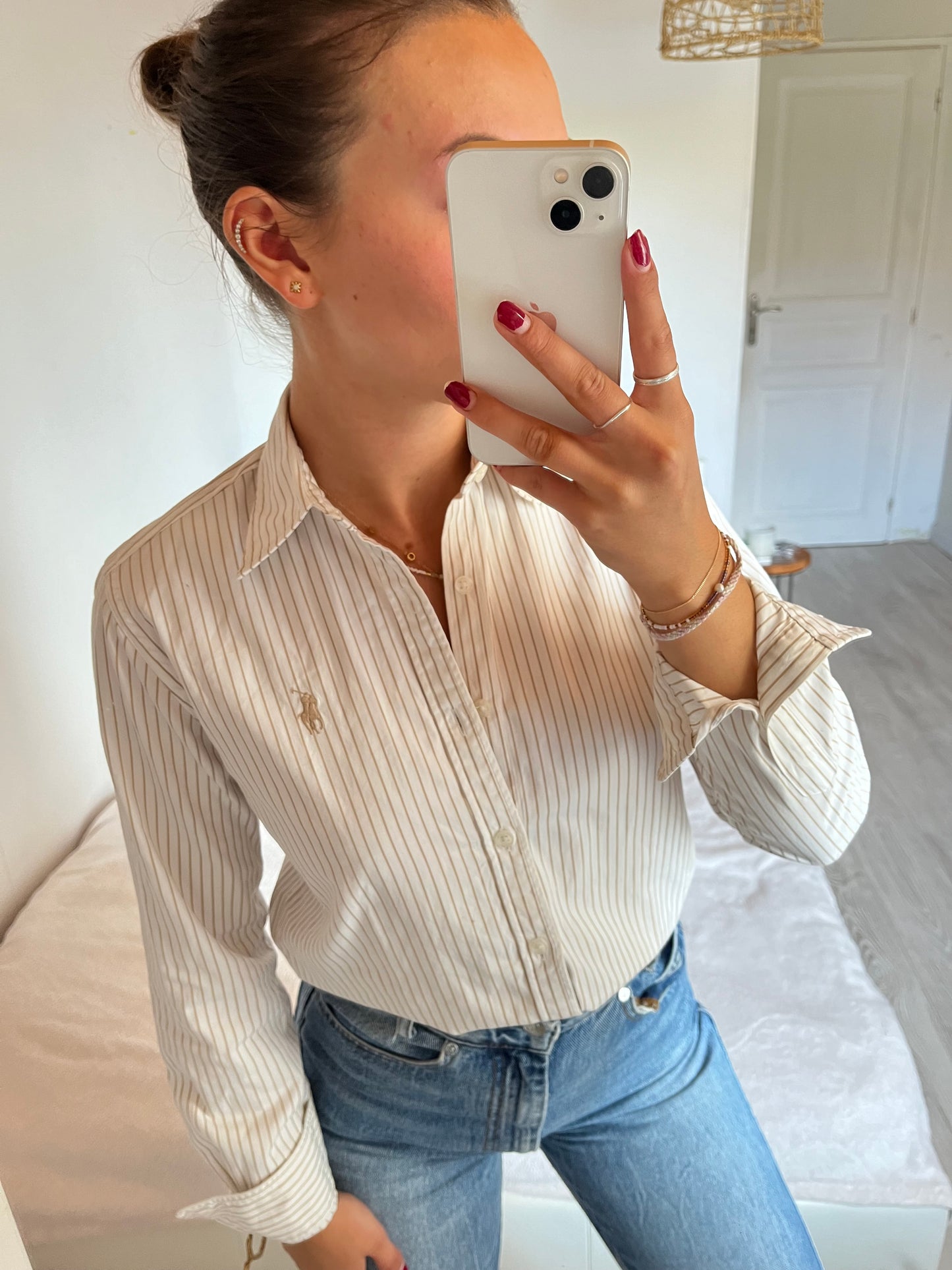 Chemise à rayures dorées Ralph Lauren - S