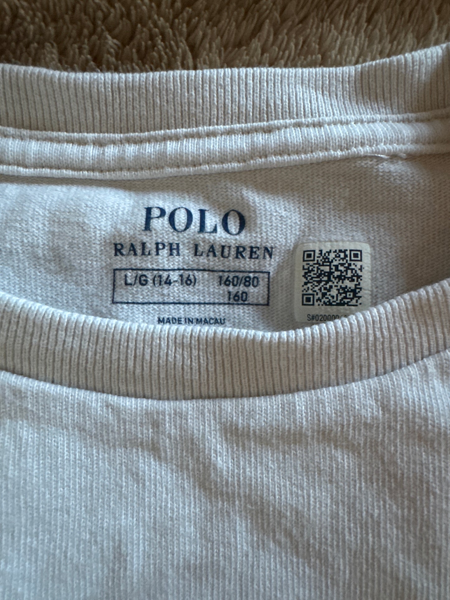 T-shirt blanc brodé Ralph Lauren - S