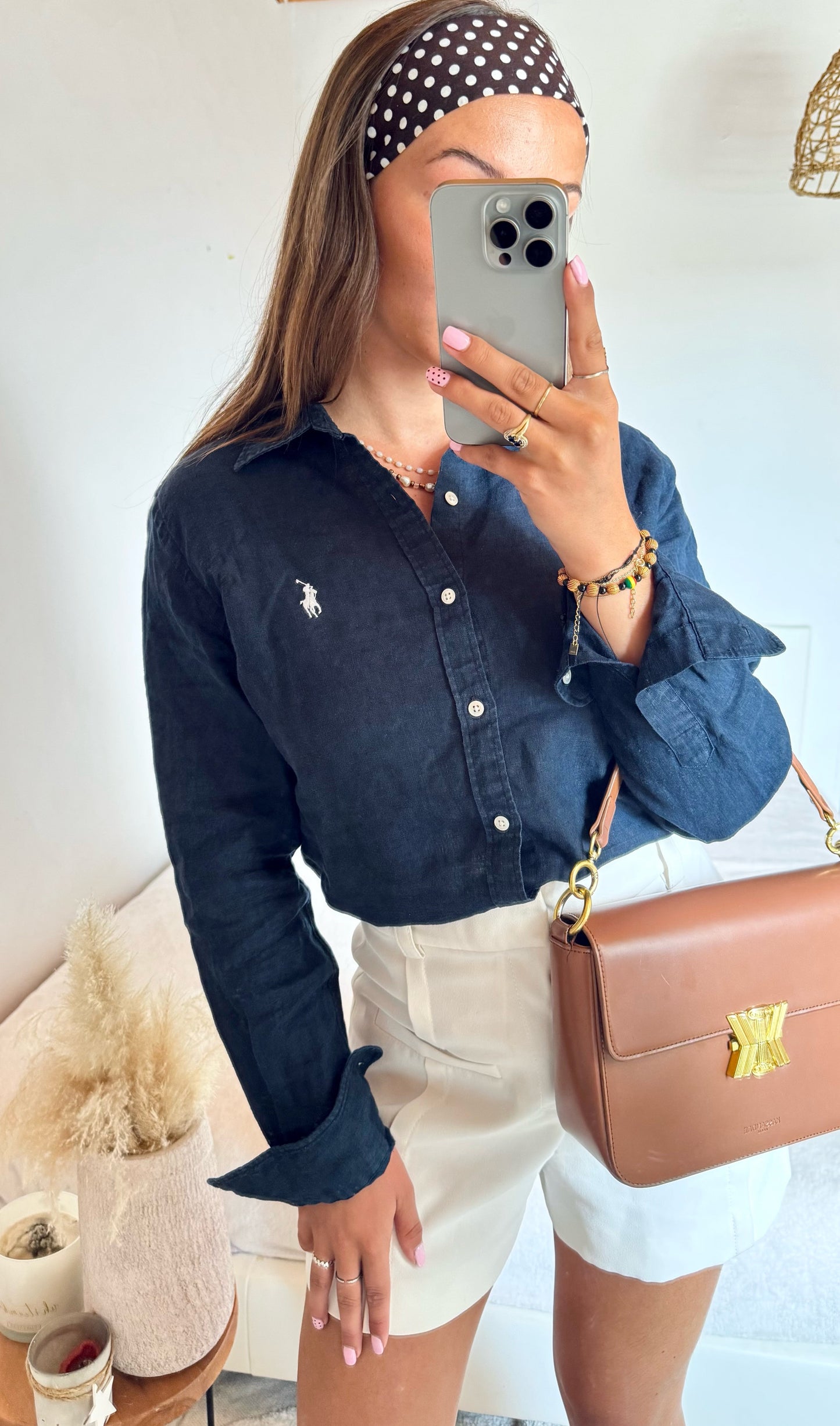 Chemise en lin marine Ralph Lauren - S