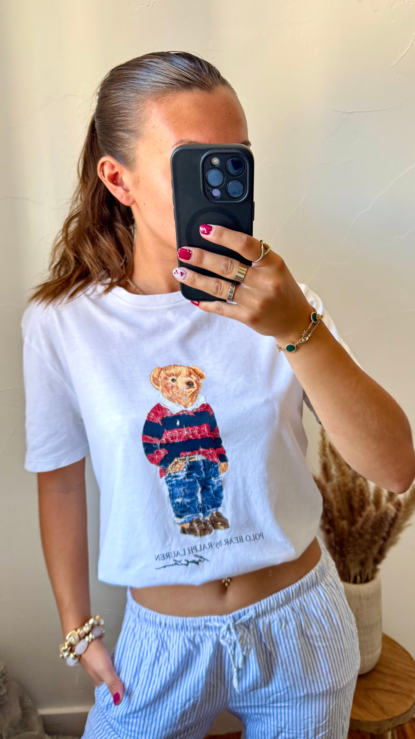 T-shirt nounours blanc Ralph Lauren - S homme / M-L femme