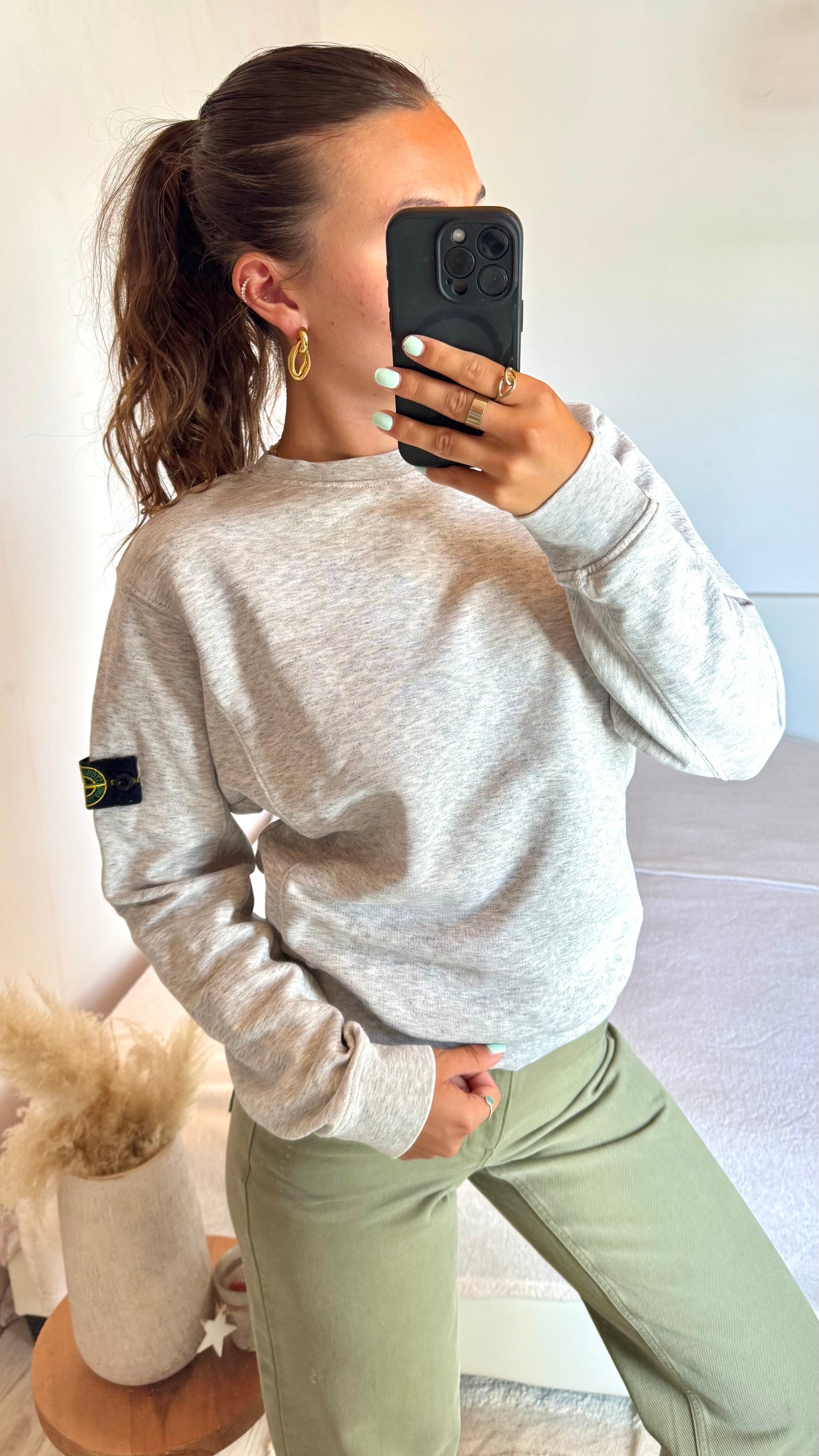 Sweat gris Stone Island - S