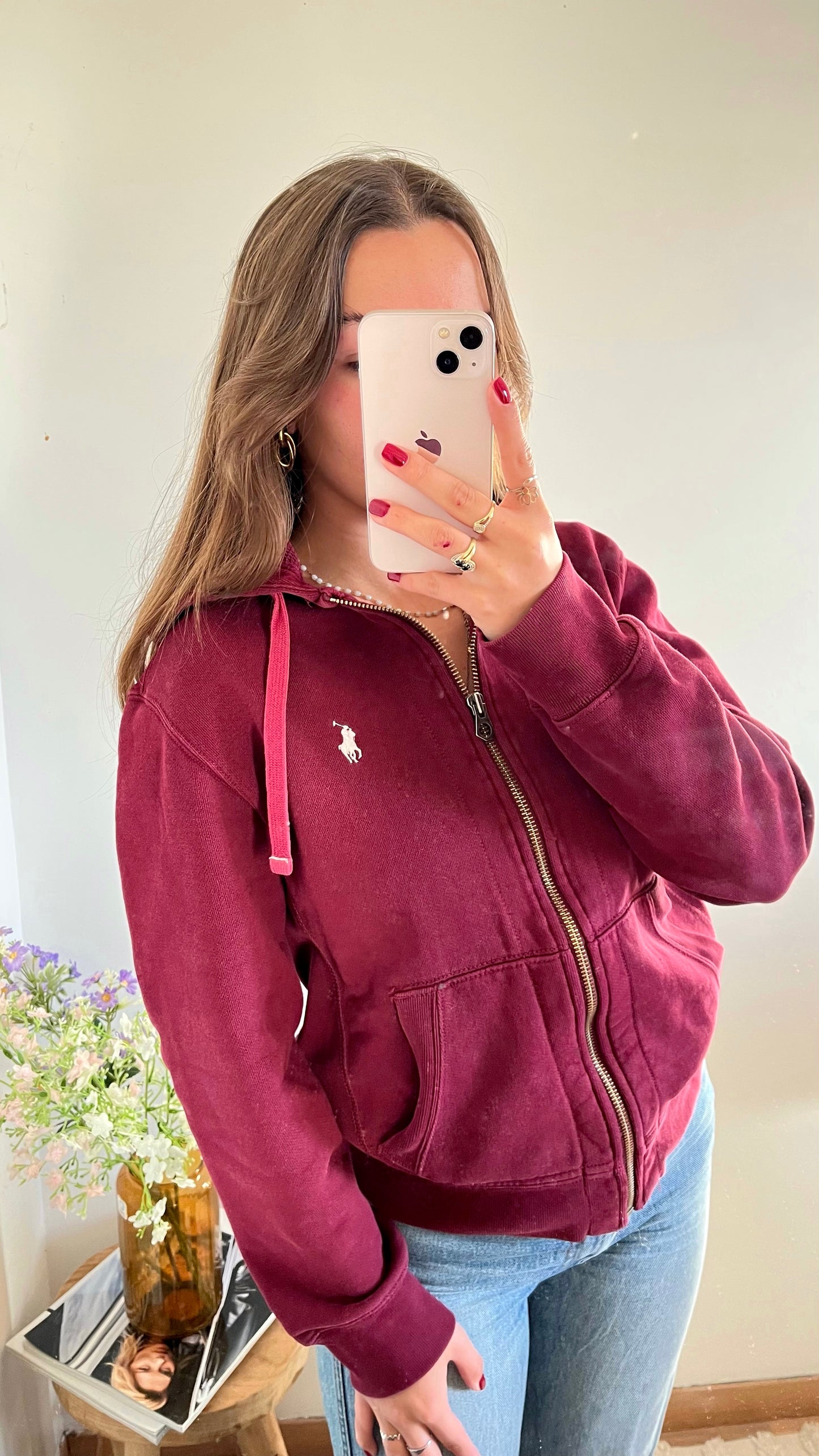 Veste a capuche bordeaux Ralph Lauren - S femme / XS homme