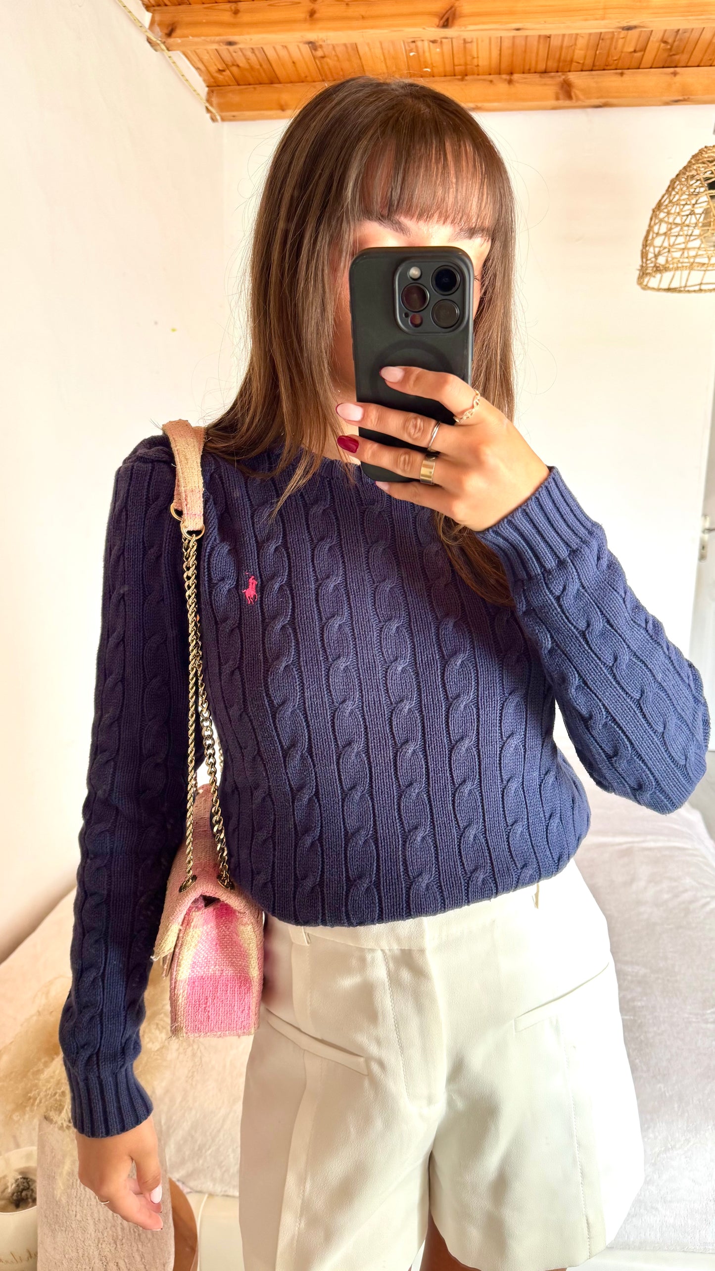 Torsadé bleu marine Ralph Lauren - S