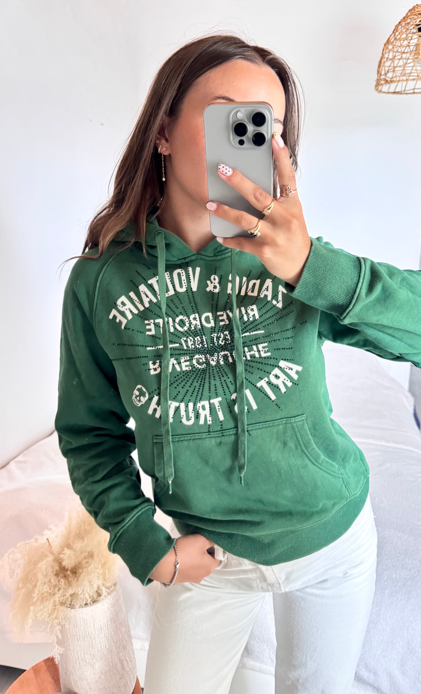 Sweat à capuche vert Zadig & Voltaire - S
