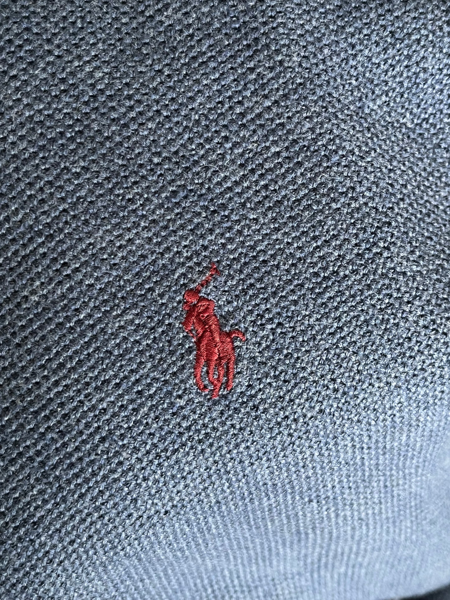 Pull demi-zippé Ralph Lauren bleu pastel - XS