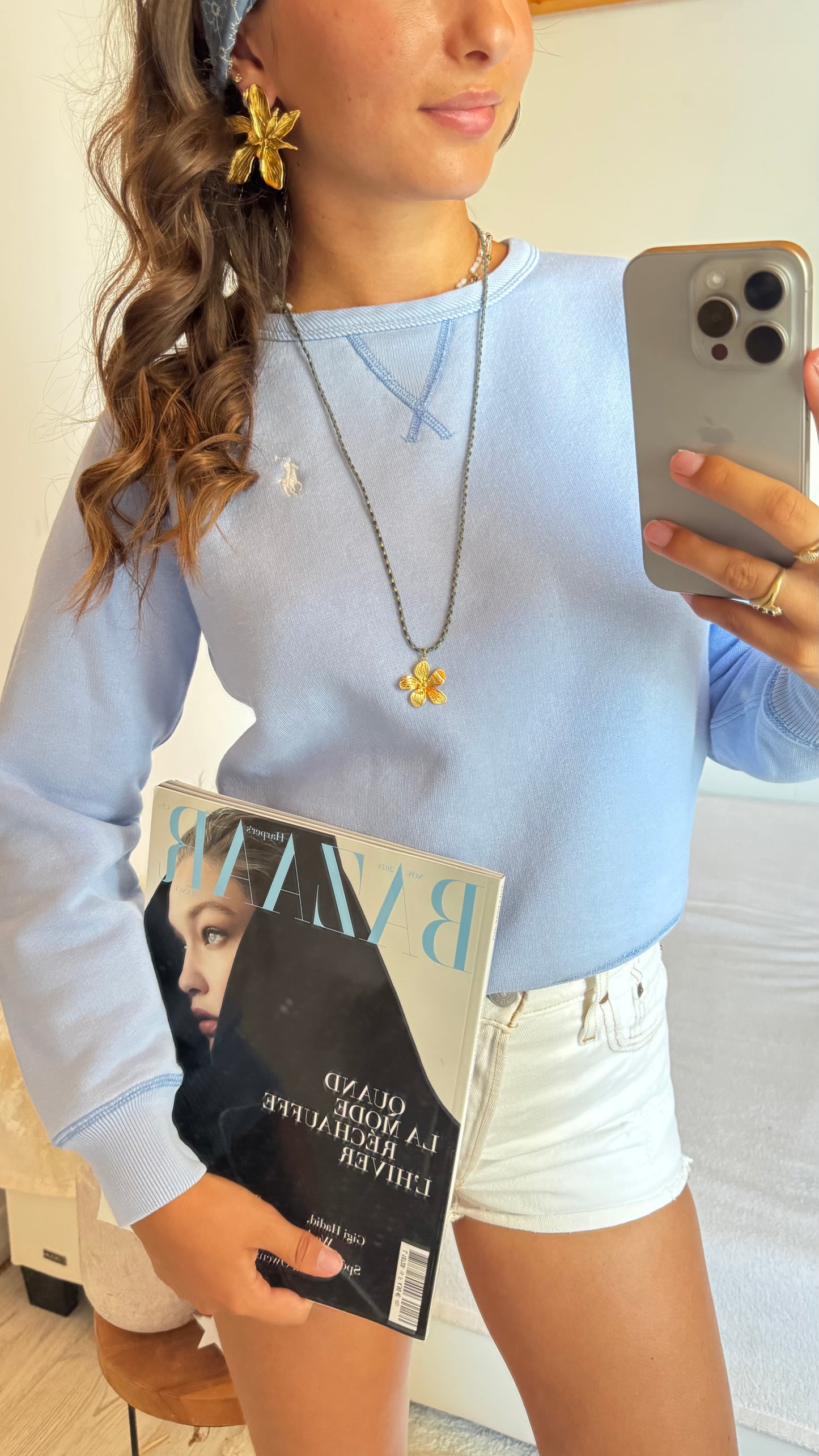 Sweat bleu pastel Ralph Lauren - XS