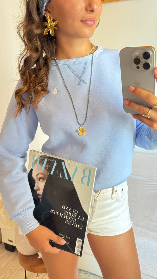 Sweat bleu pastel Ralph Lauren - XS