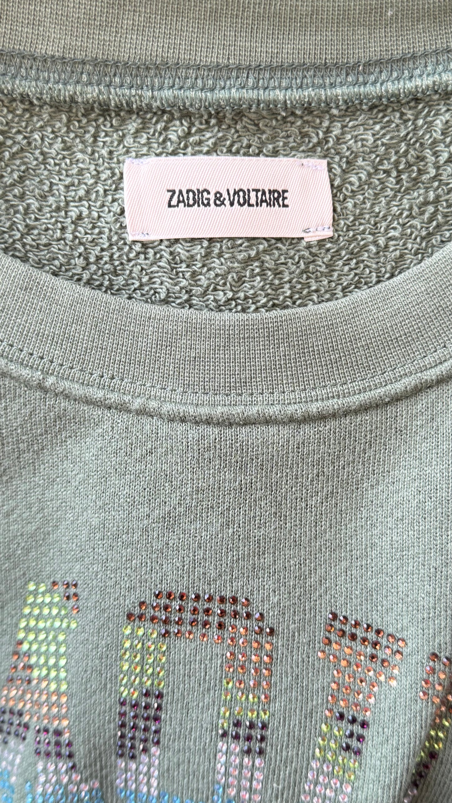 Sweat vert a strass Zadig & Voltaire - M