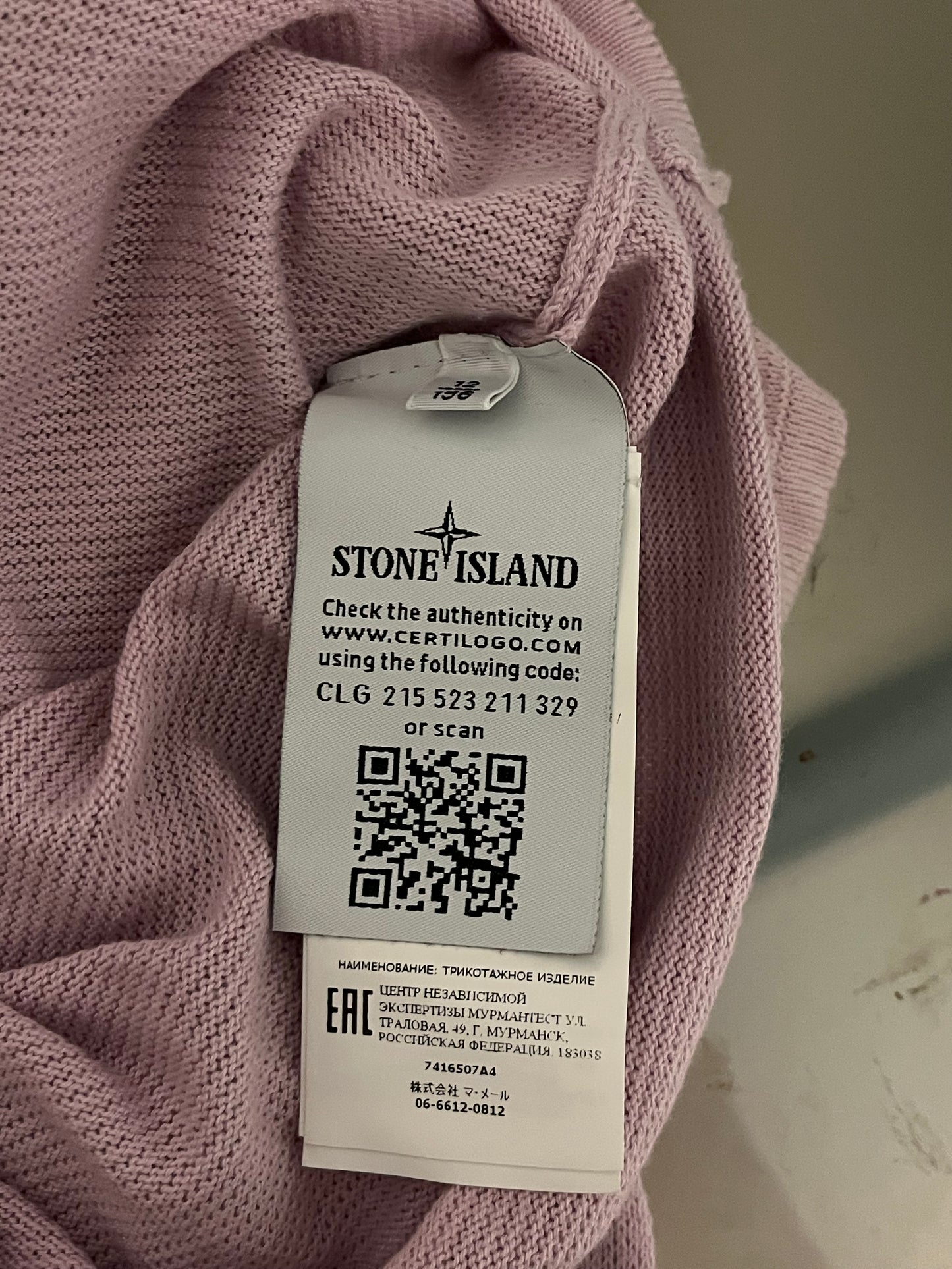 Pull rose col rond Stone Island - S