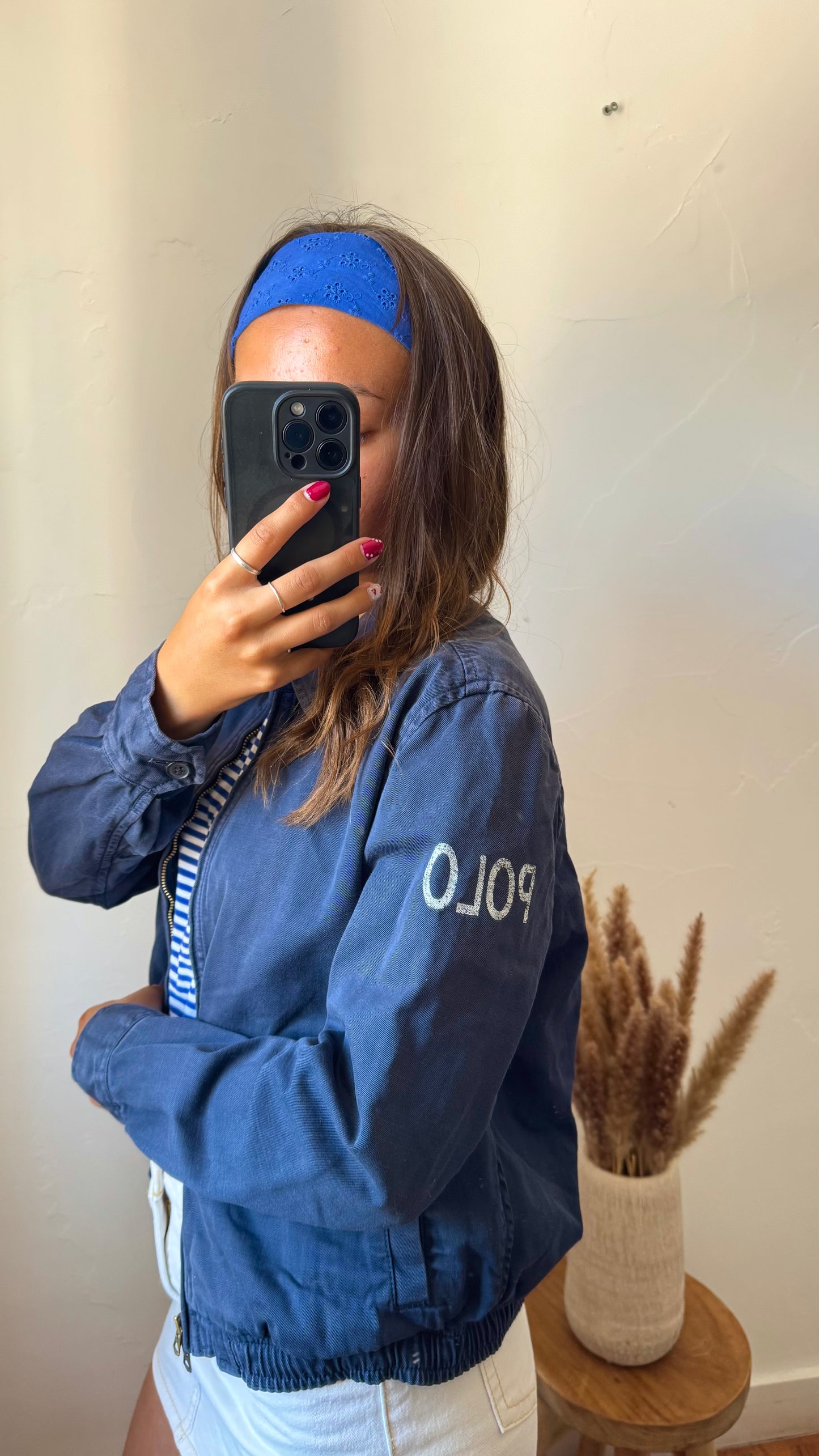 Veste toile de coton marine Ralph Lauren - M
