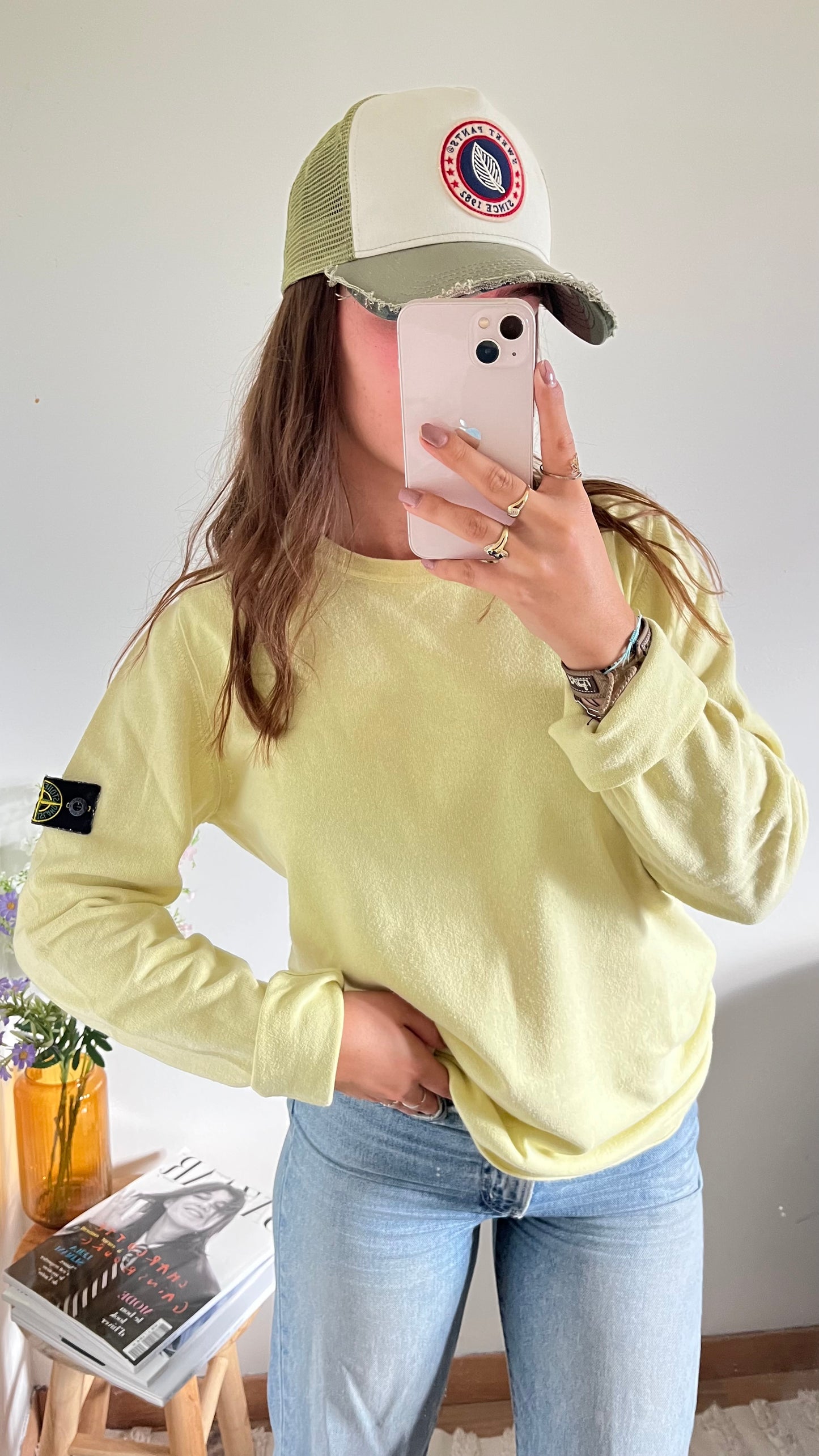 Pull jaune pastel Stone Island - M