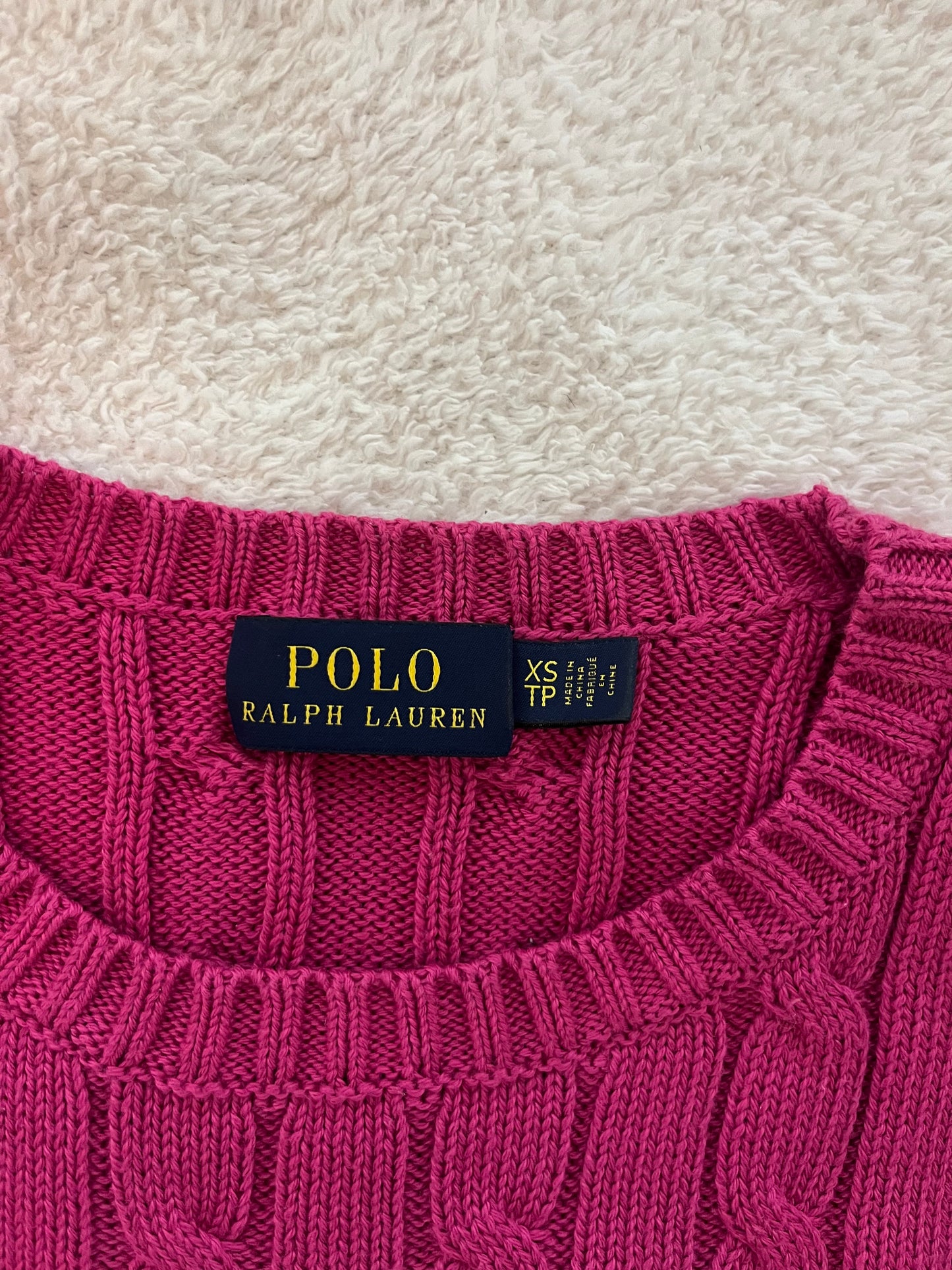 Pull torsadé rose Ralph Lauren - XS