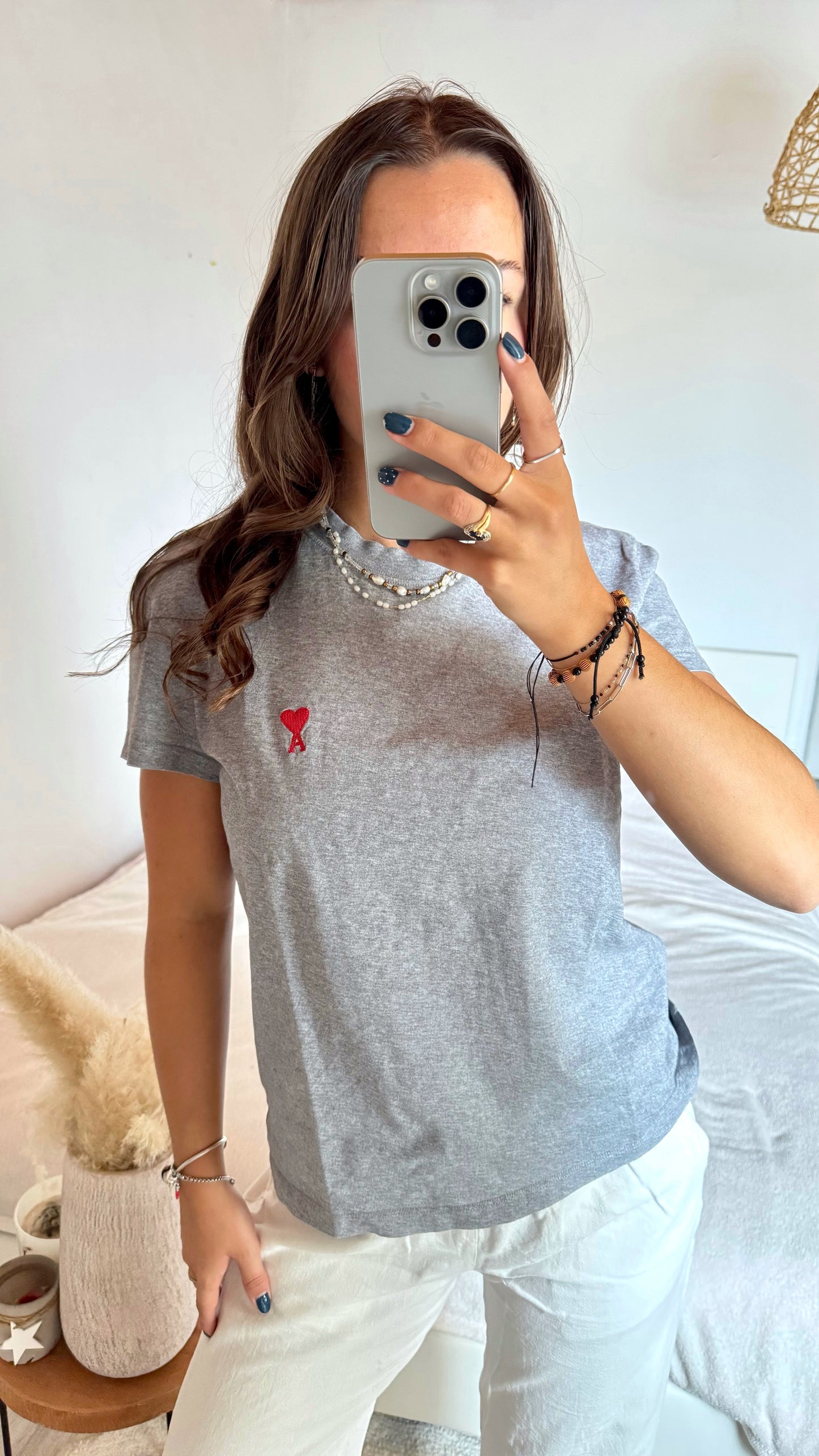 T-shirt gris Ami Paris - XS