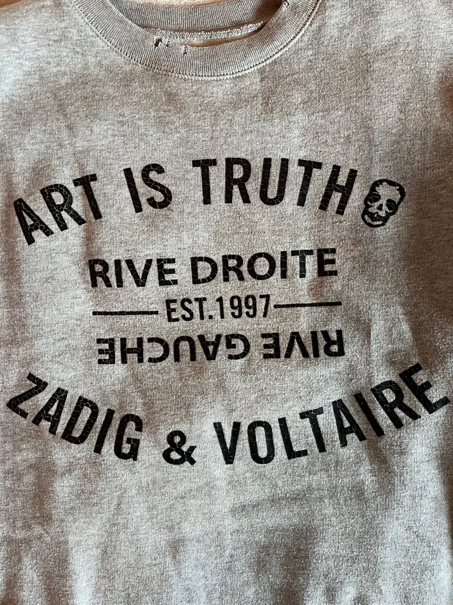 Pull col rond gris Zadig & Voltaire -M