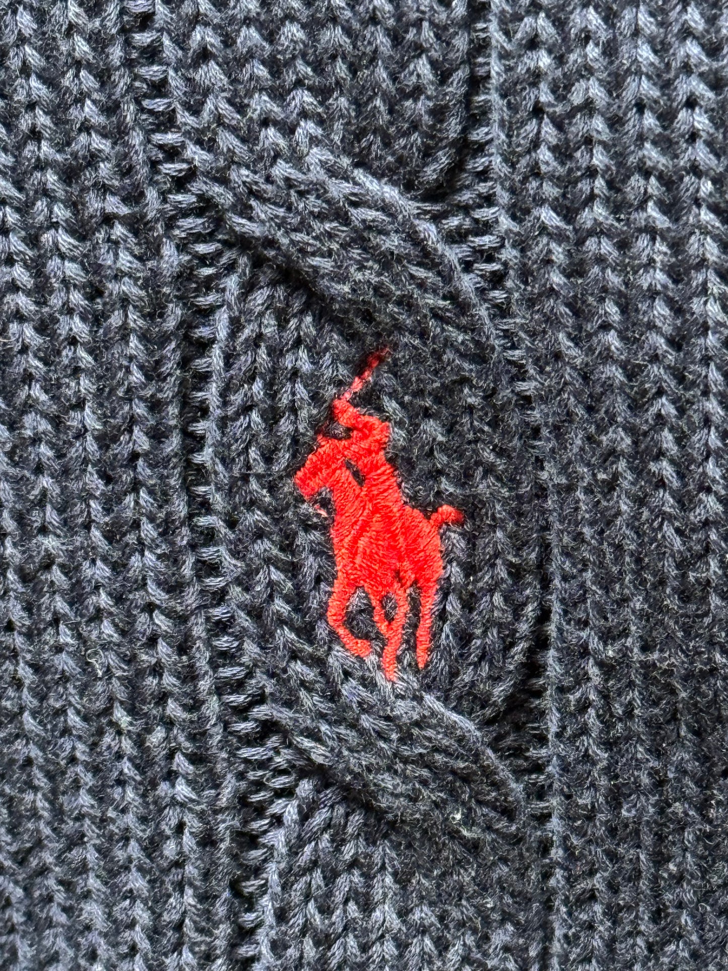 Pull torsadé bleu marine Ralph Lauren - M