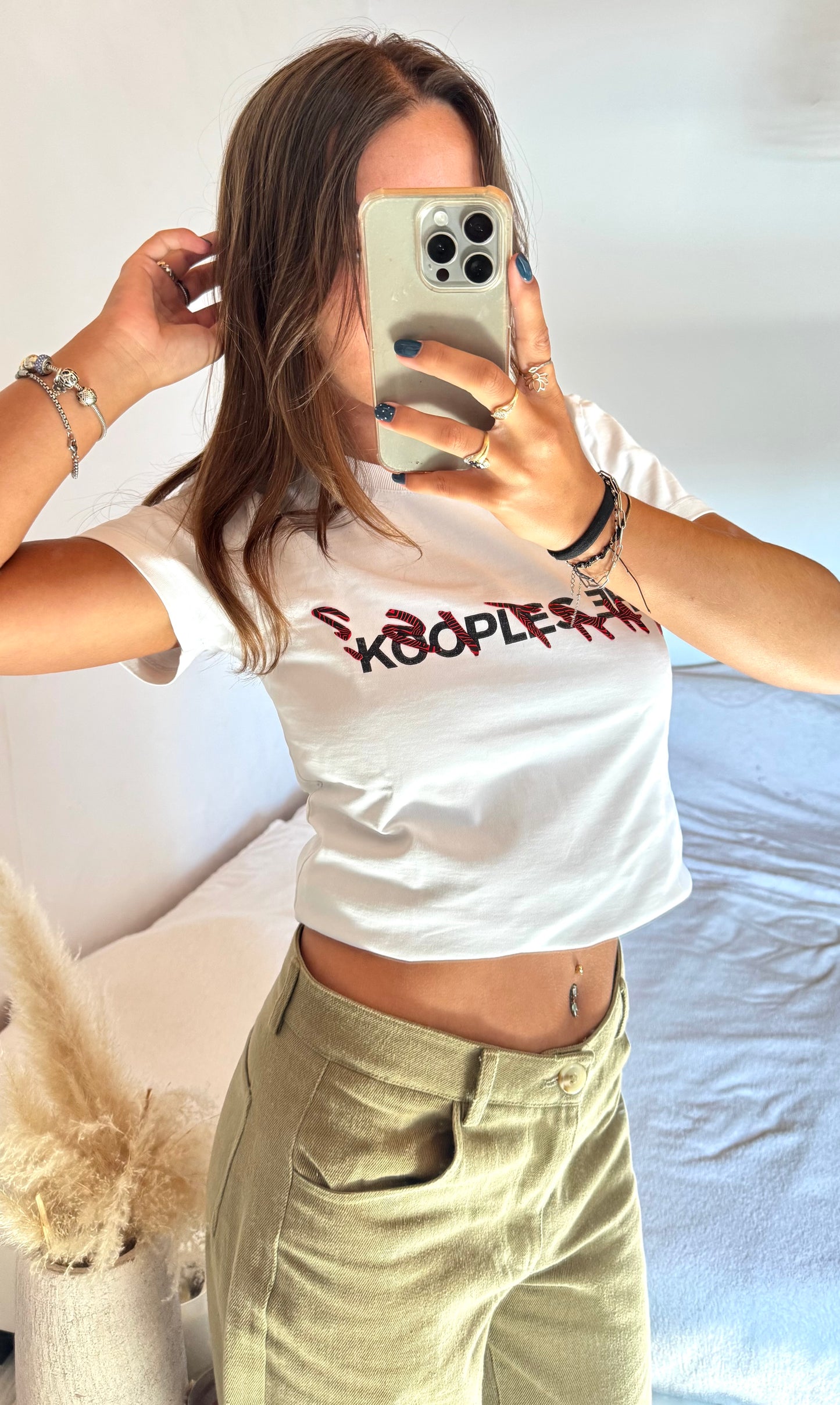 T-shirt The Kooples « What is » zébré - S