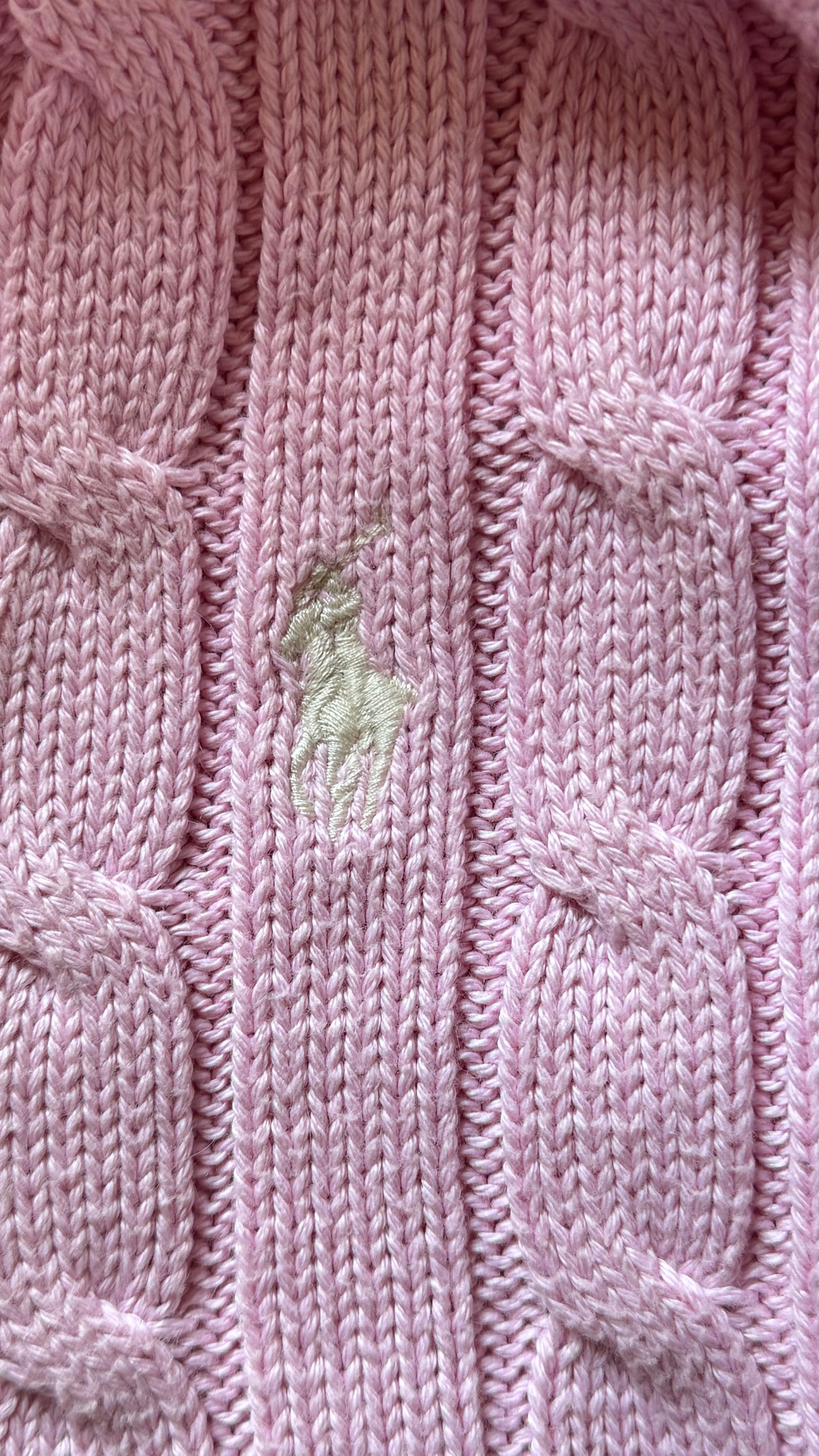 Pull torsadé rose pastel Ralph Lauren - L
