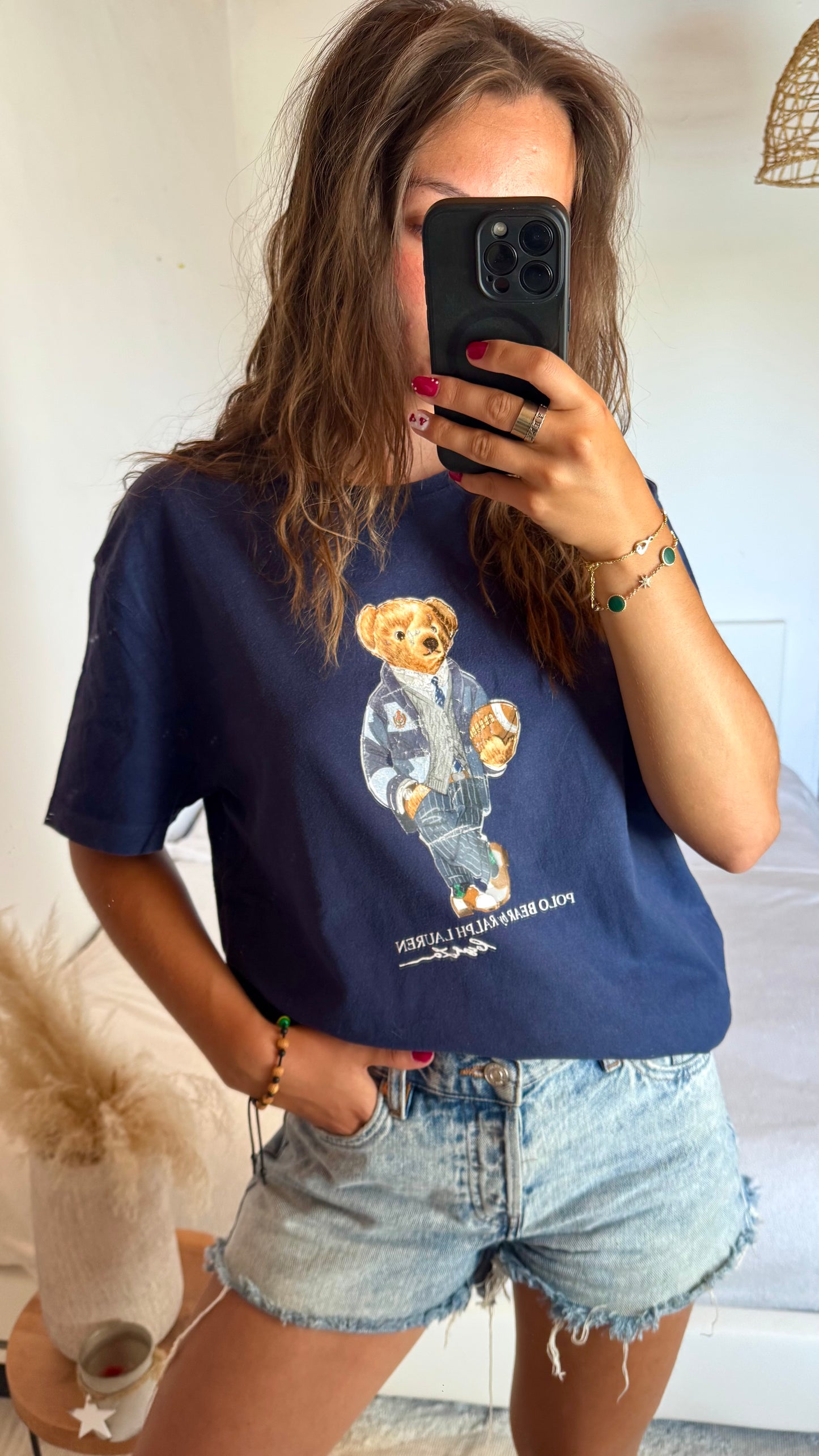 T-shirt marine nounours Ralph Lauren - M homme / M-L femme
