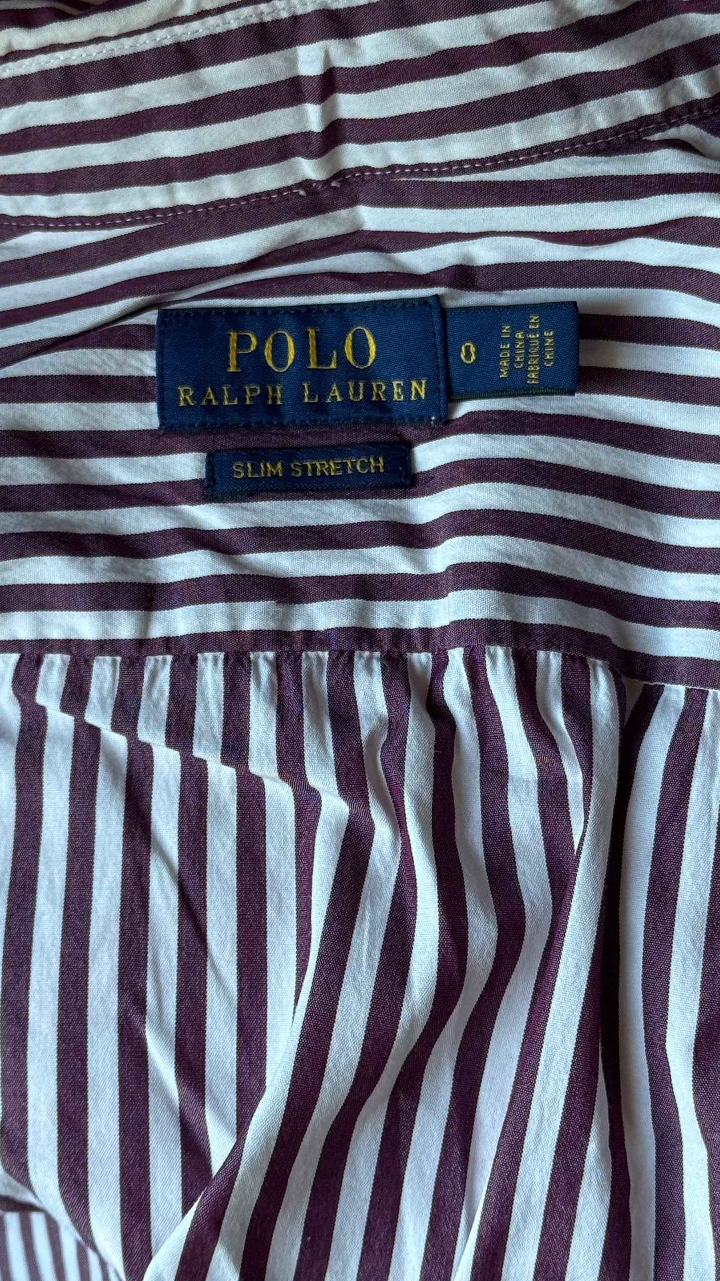 Chemise rayée bordeaux Ralph Lauren - XS