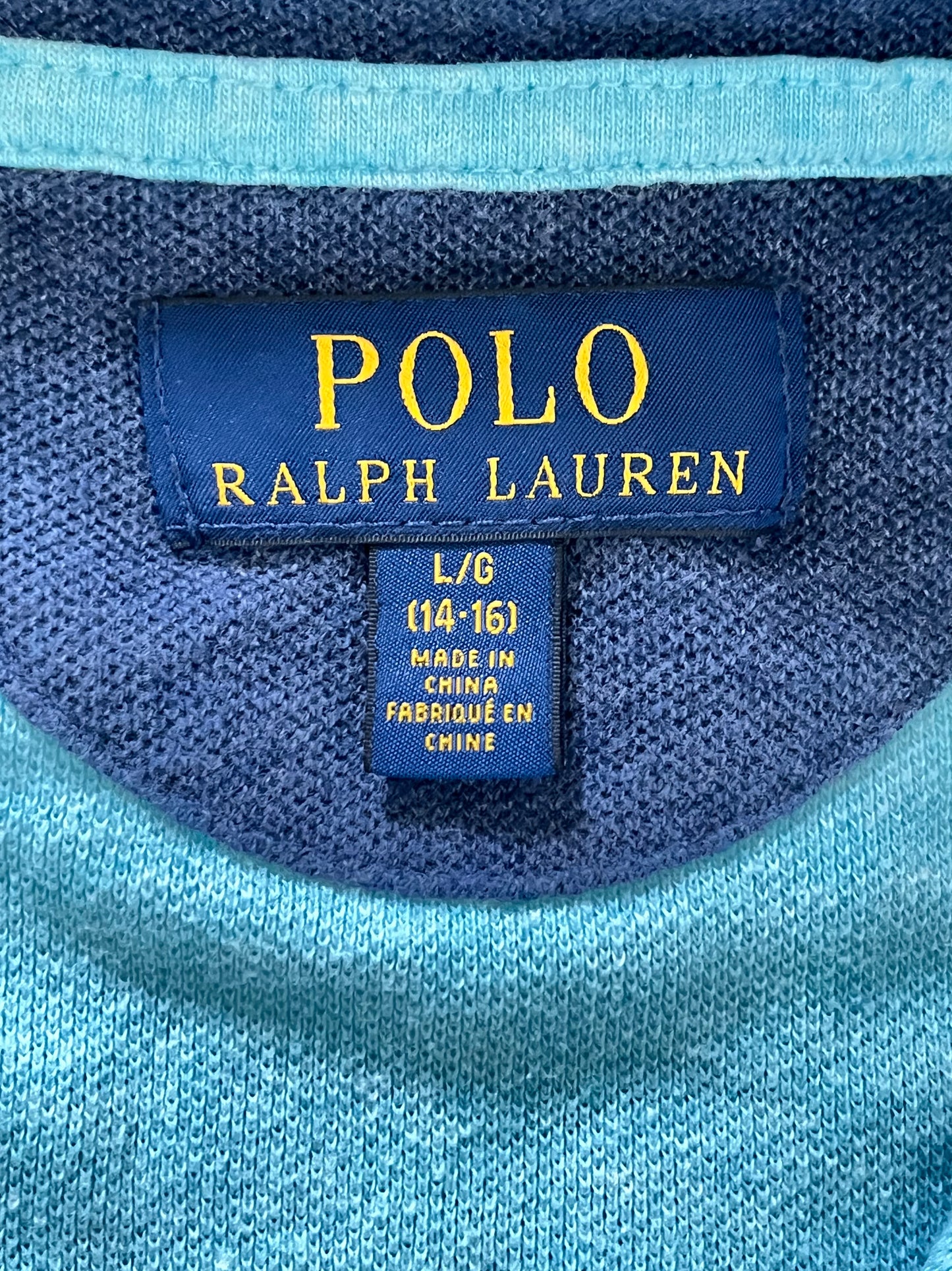 Pull demi-zip bleu turquoise Ralph Lauren - S