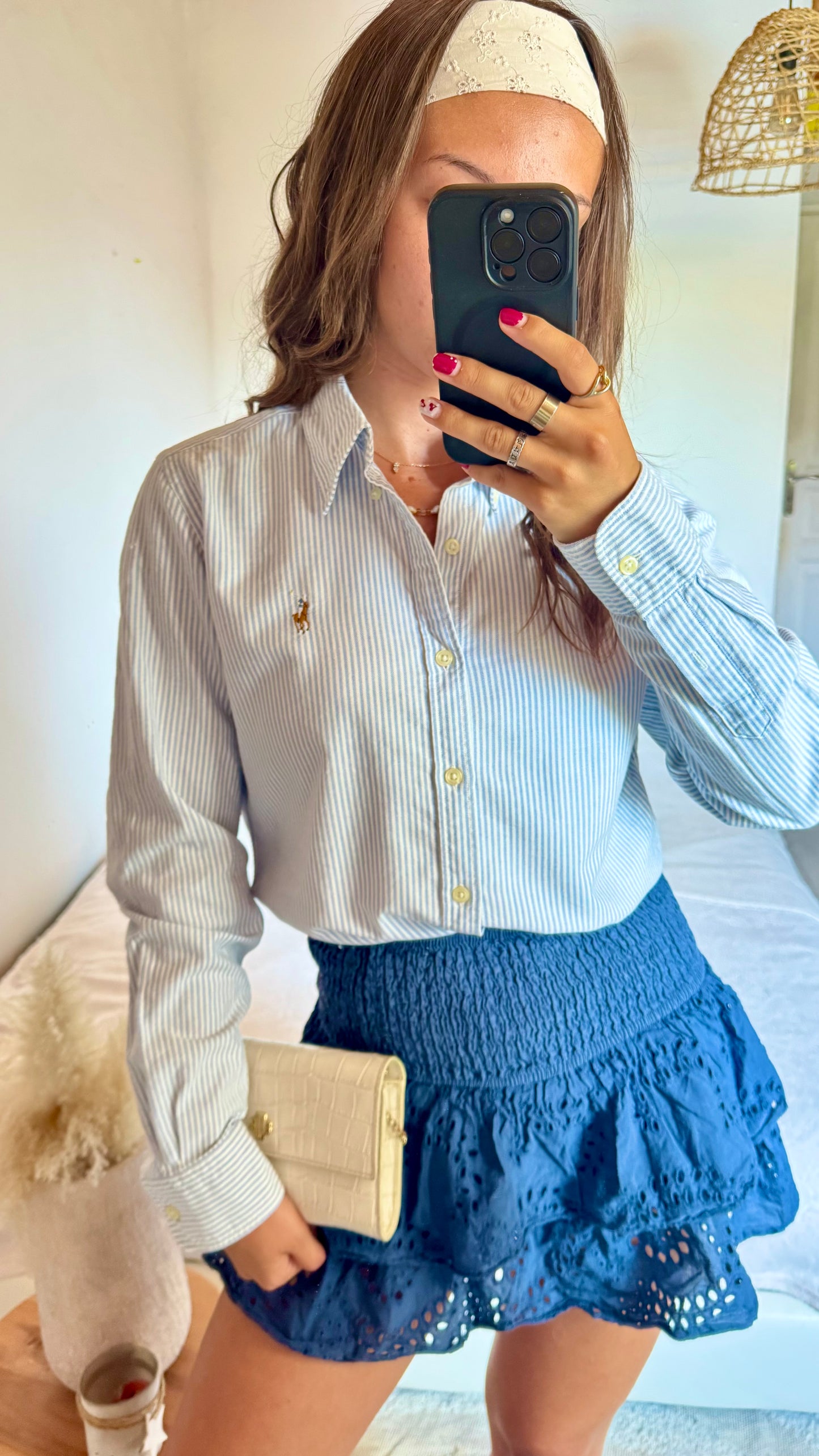 Chemise bleue rayée Ralph Lauren - S