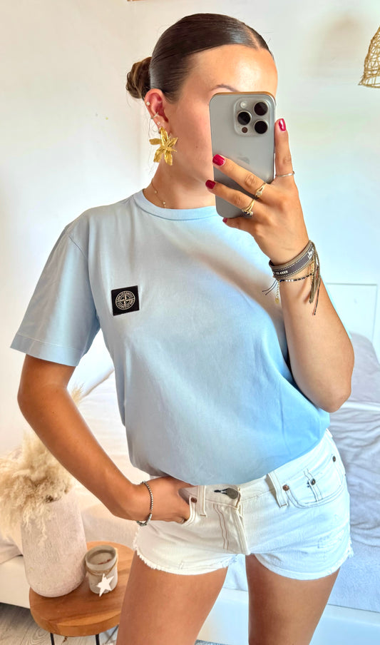 T-shirt bleu ciel Stone Island - M