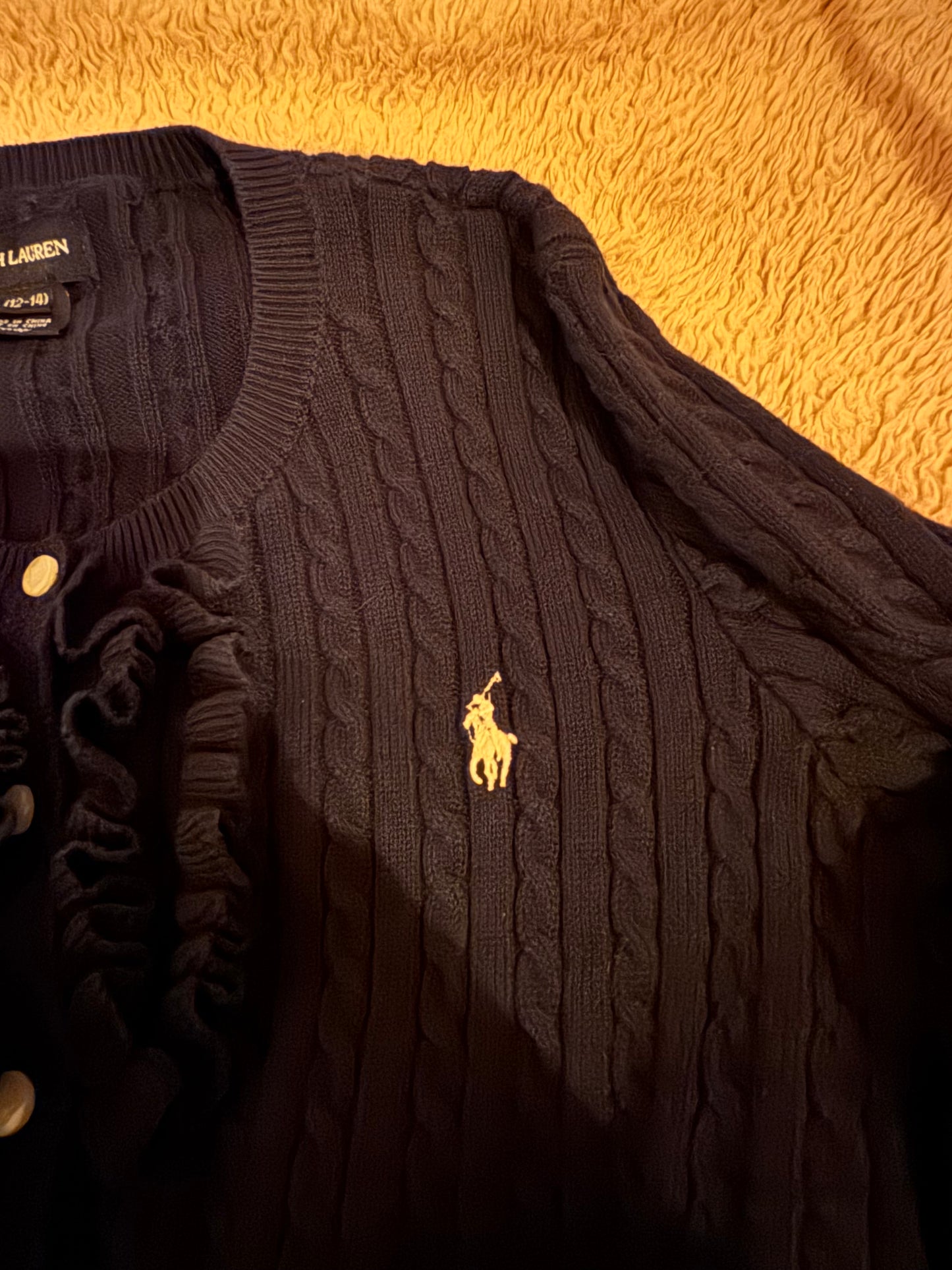 Gilet torsadé bleu marine Ralph Lauren - XS