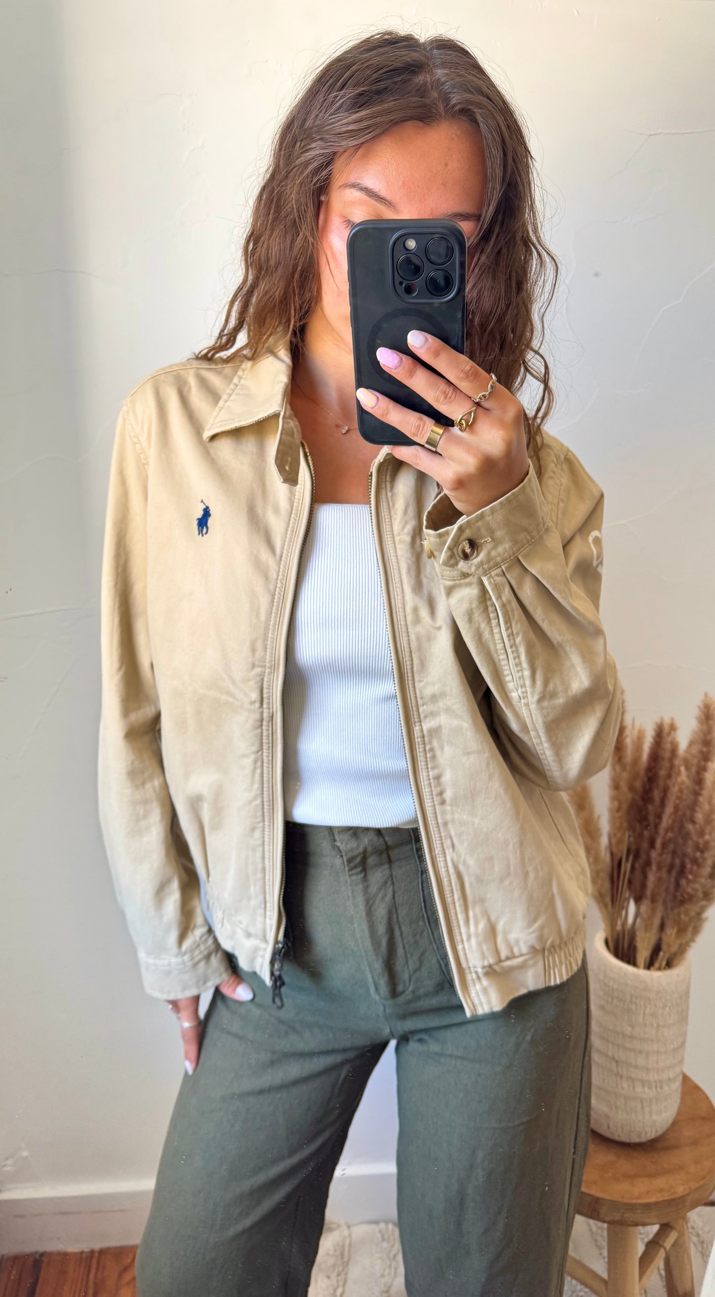 Veste en toile de coton beige Ralph Lauren - S