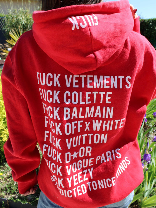 Sweat ATNT PARIS rouge avec écritures au dos - M