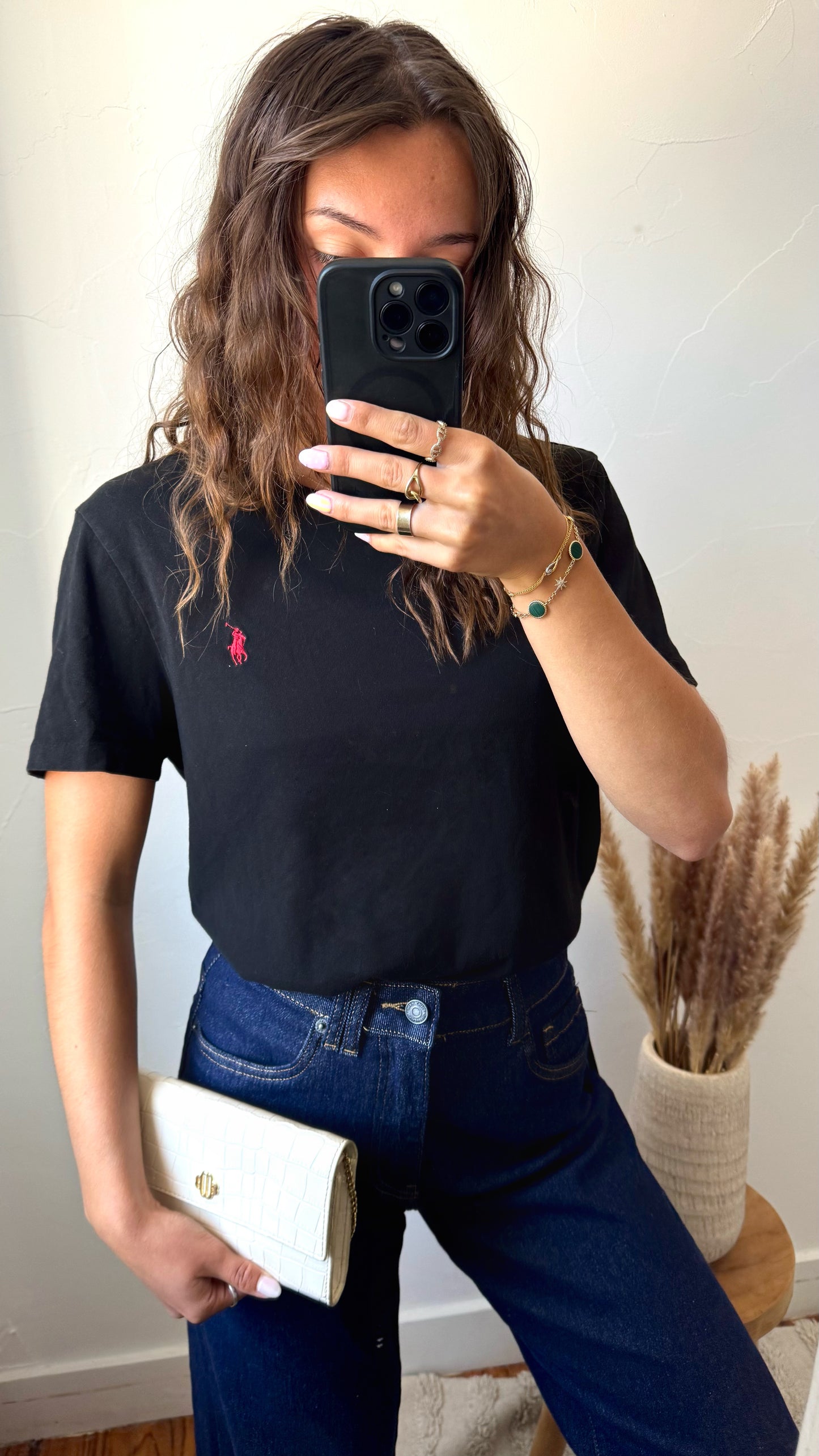 T-shirt col rond noir Ralph Lauren - M unisex