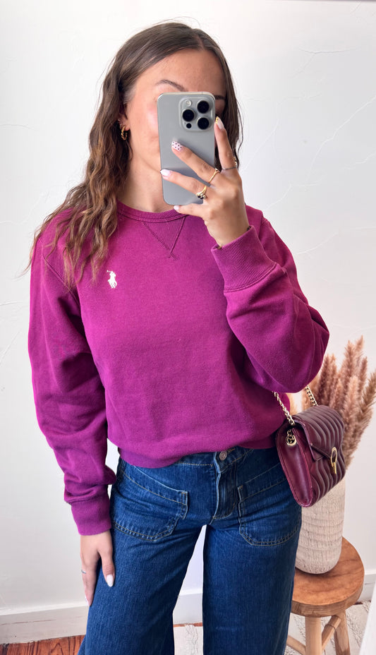 Sweat col rond prune Ralph Lauren - M