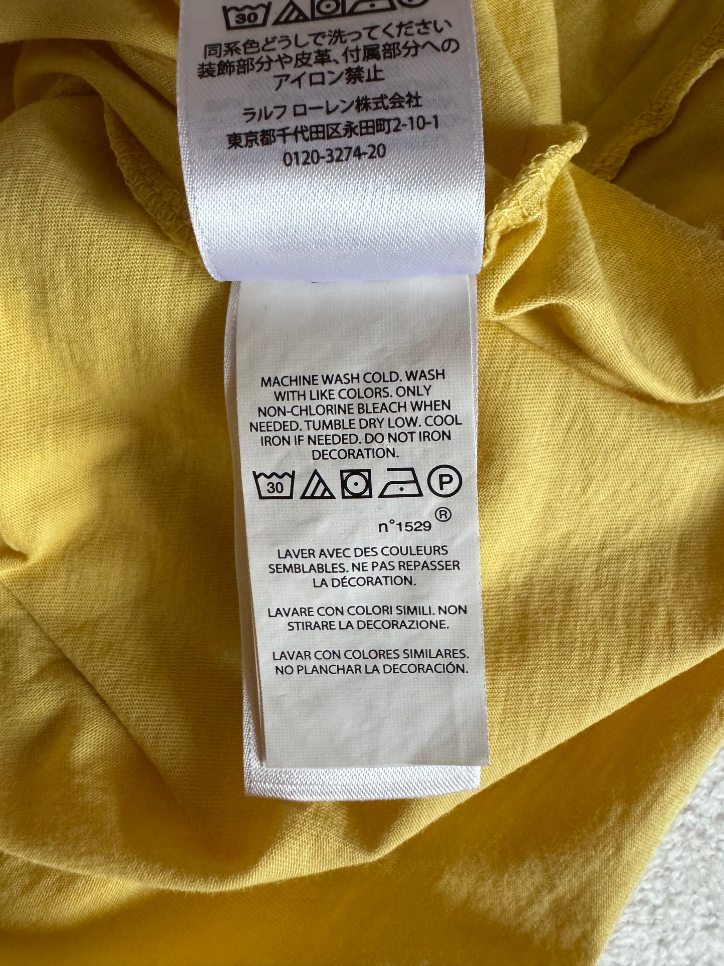 T-shirt col rond jaune Ralph Lauren - S