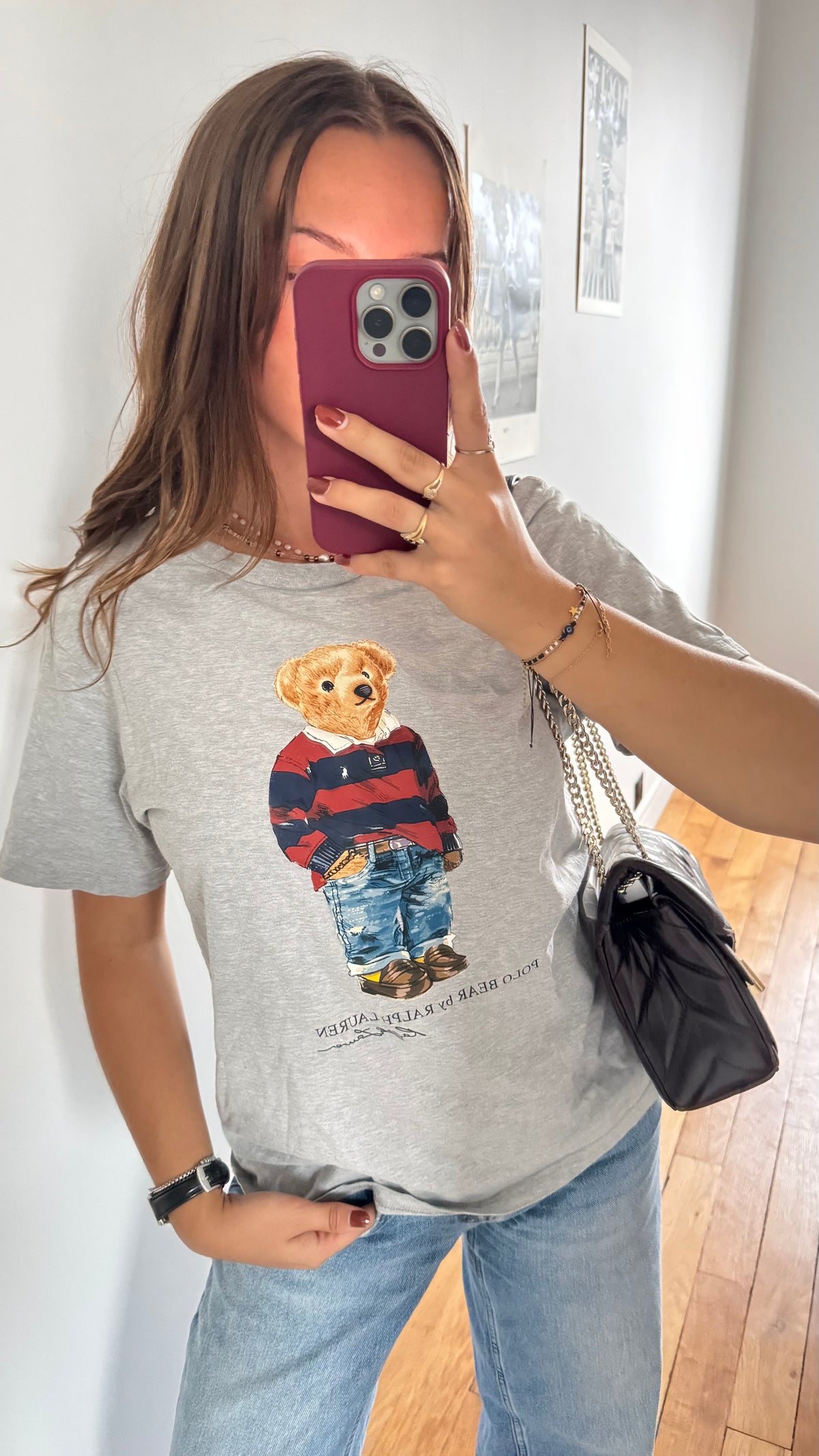 T-shirt gris nounours Ralph Lauren - S