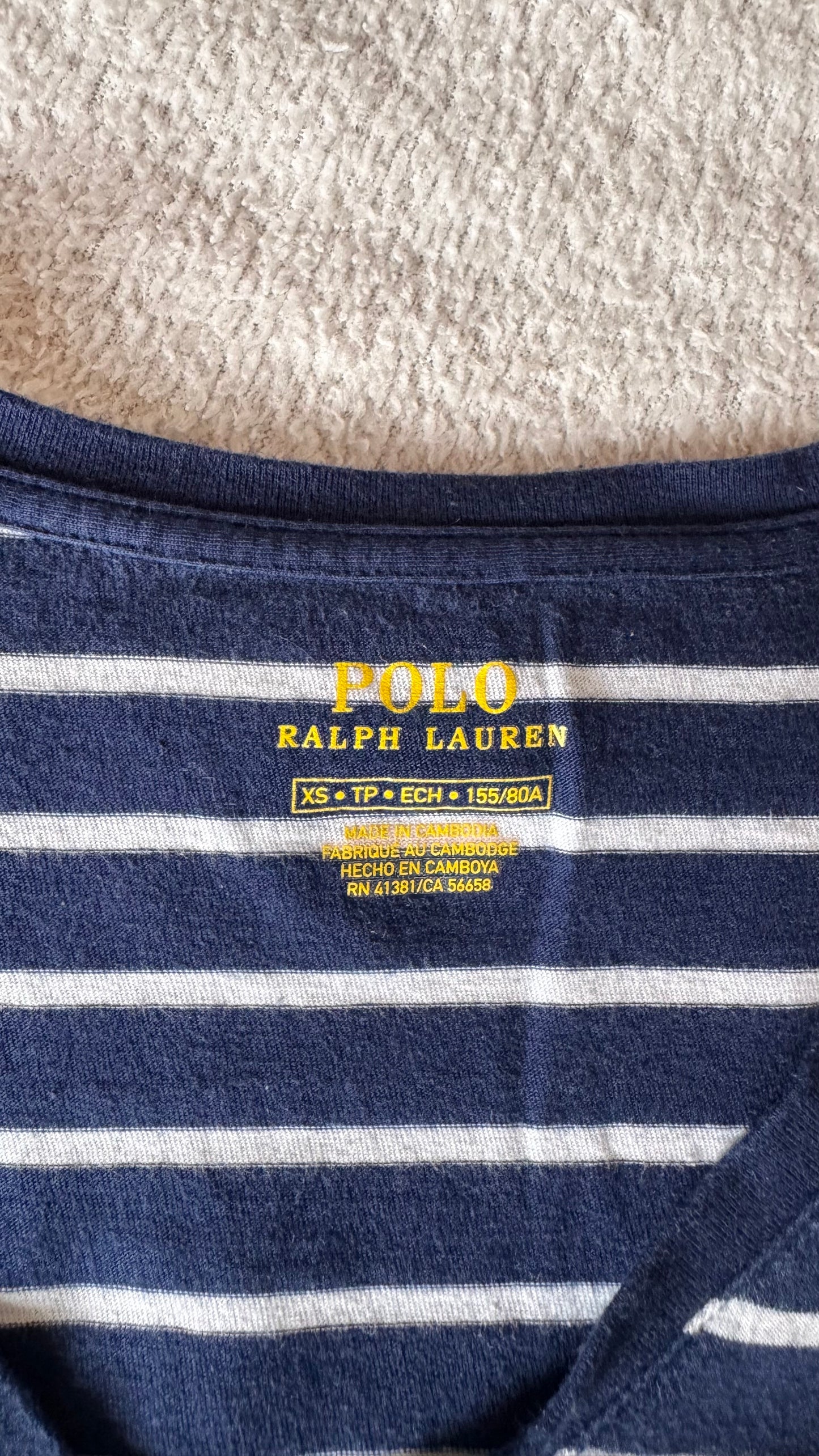 T-shirt col V marinière Ralph Lauren - XS
