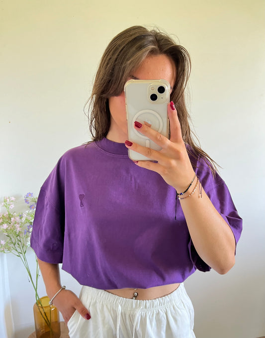 T-shirt oversized violet Ami Paris - XL
