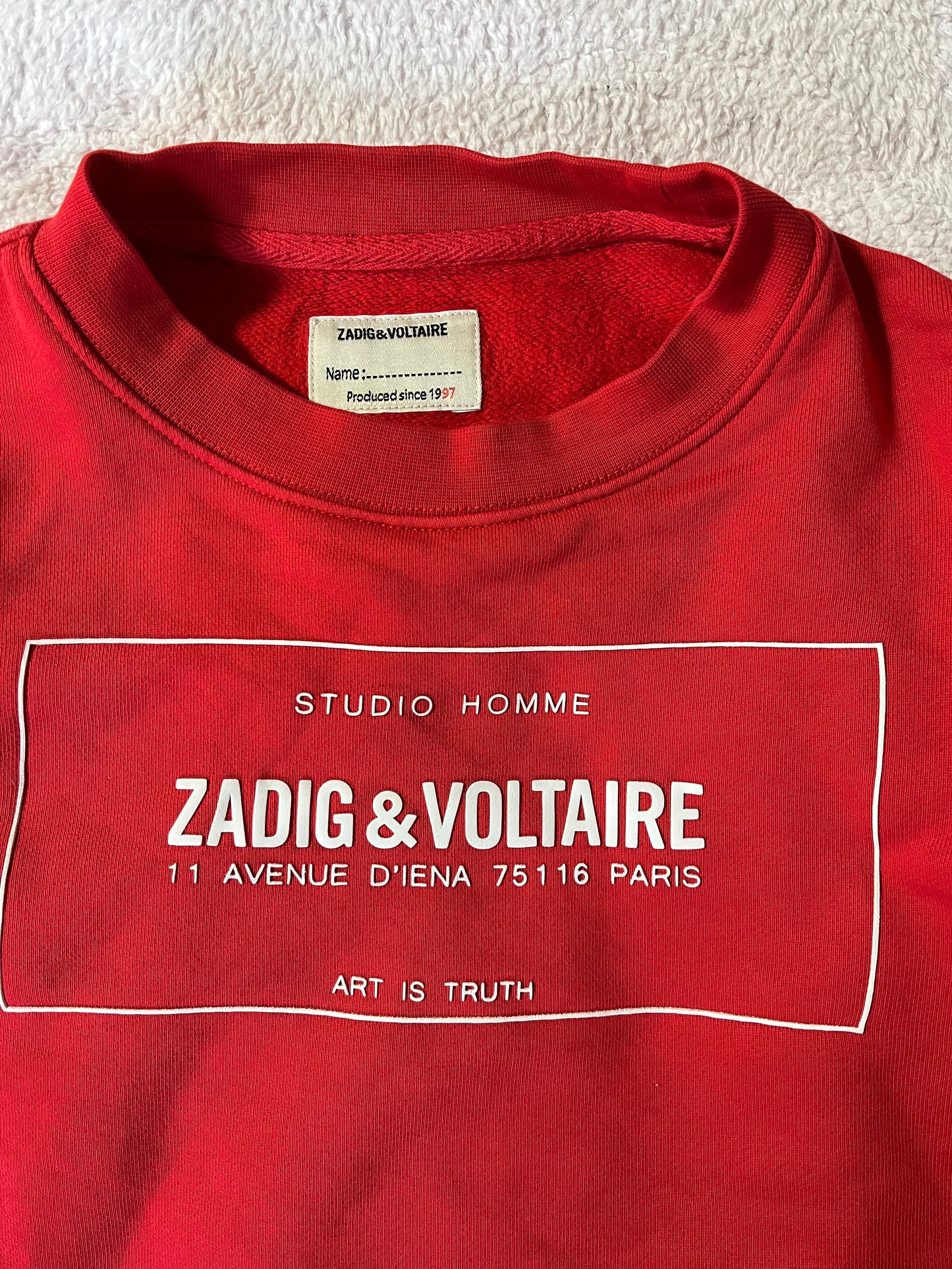 Sweat col rond rouge Zadig & Voltaire - S