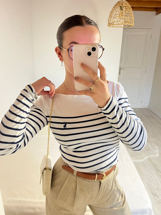 Pull marinière col bateau Ralph Lauren - S