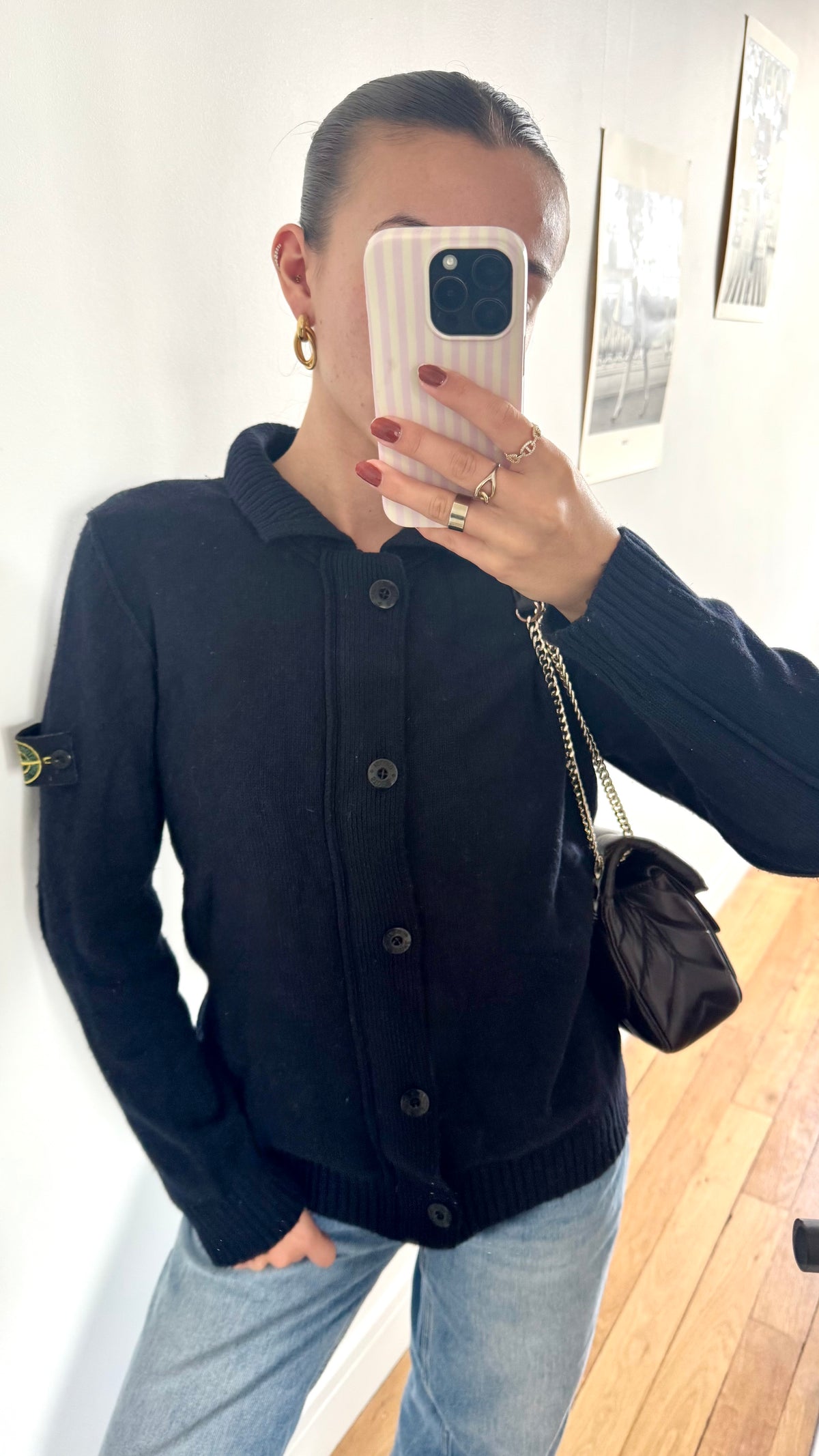 Veste en laine bleu marine Stone Island - S
