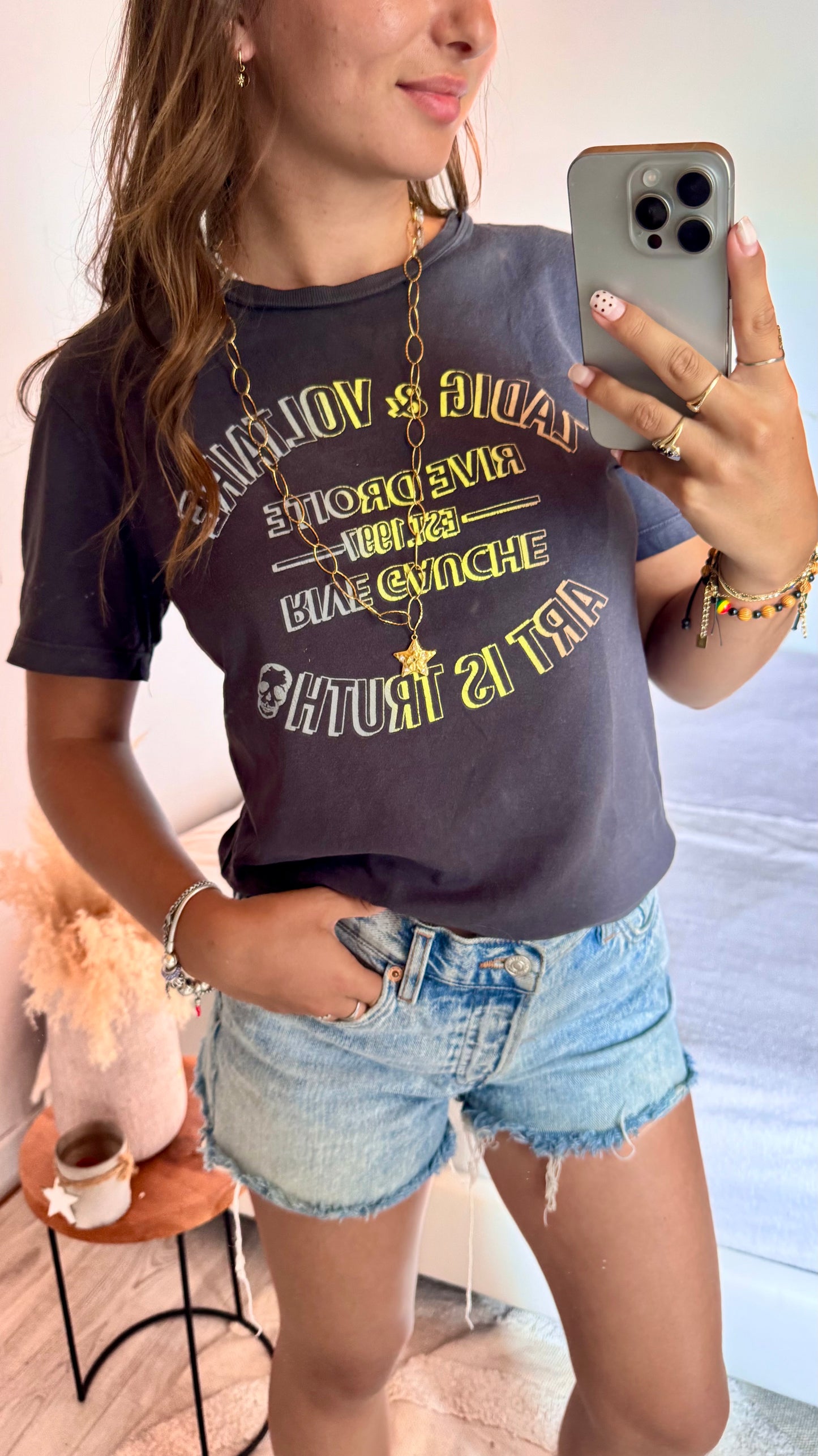 T-shirt noir cendré Zadig & Voltaire - XS