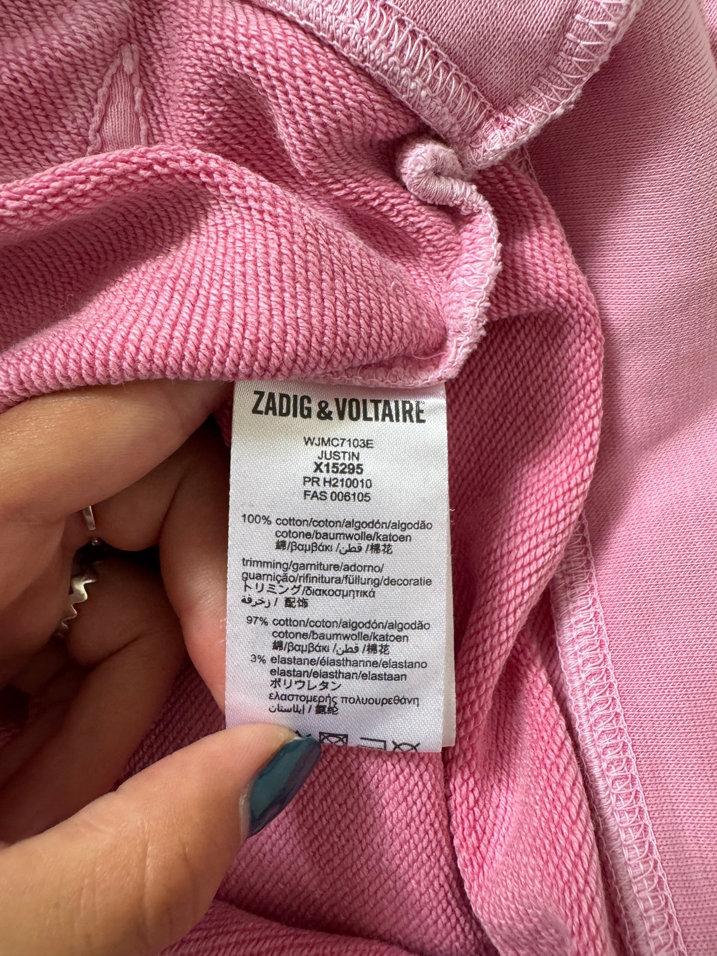Sweat à capuche rose Zadig & Voltaire - S