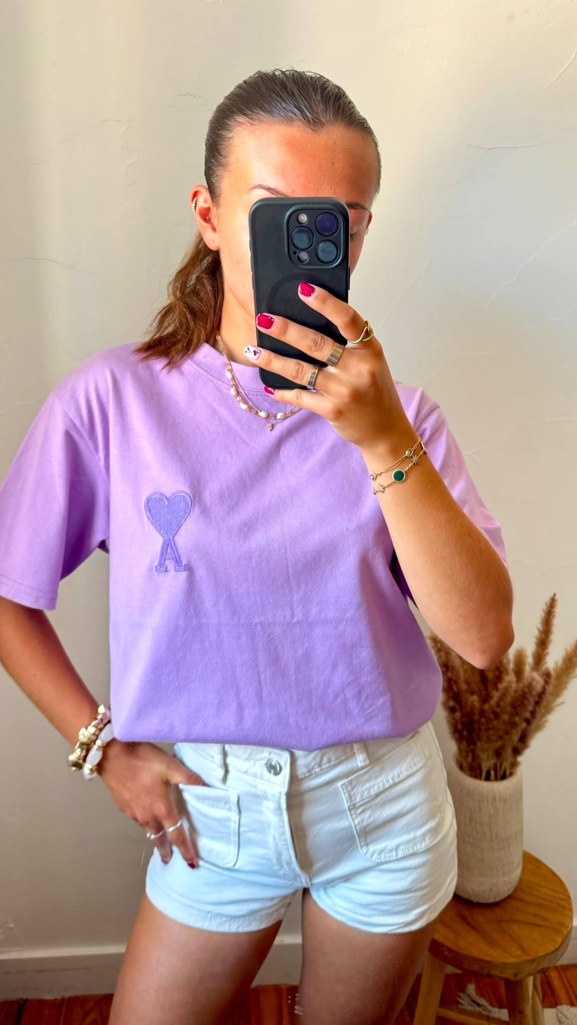 T-shirt lilas Ami Paris - S homme / M-L femme