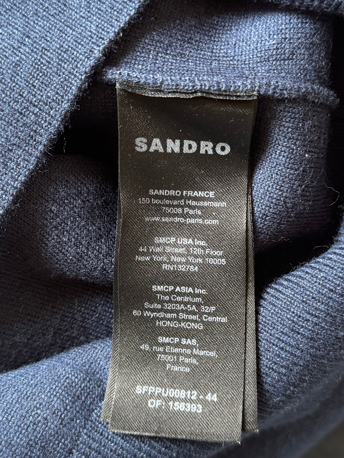 Pull marine à col Sandro - S