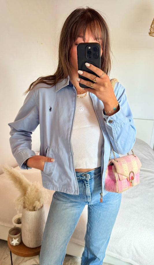 Veste en toile de coton bleu ciel Ralph Lauren - S