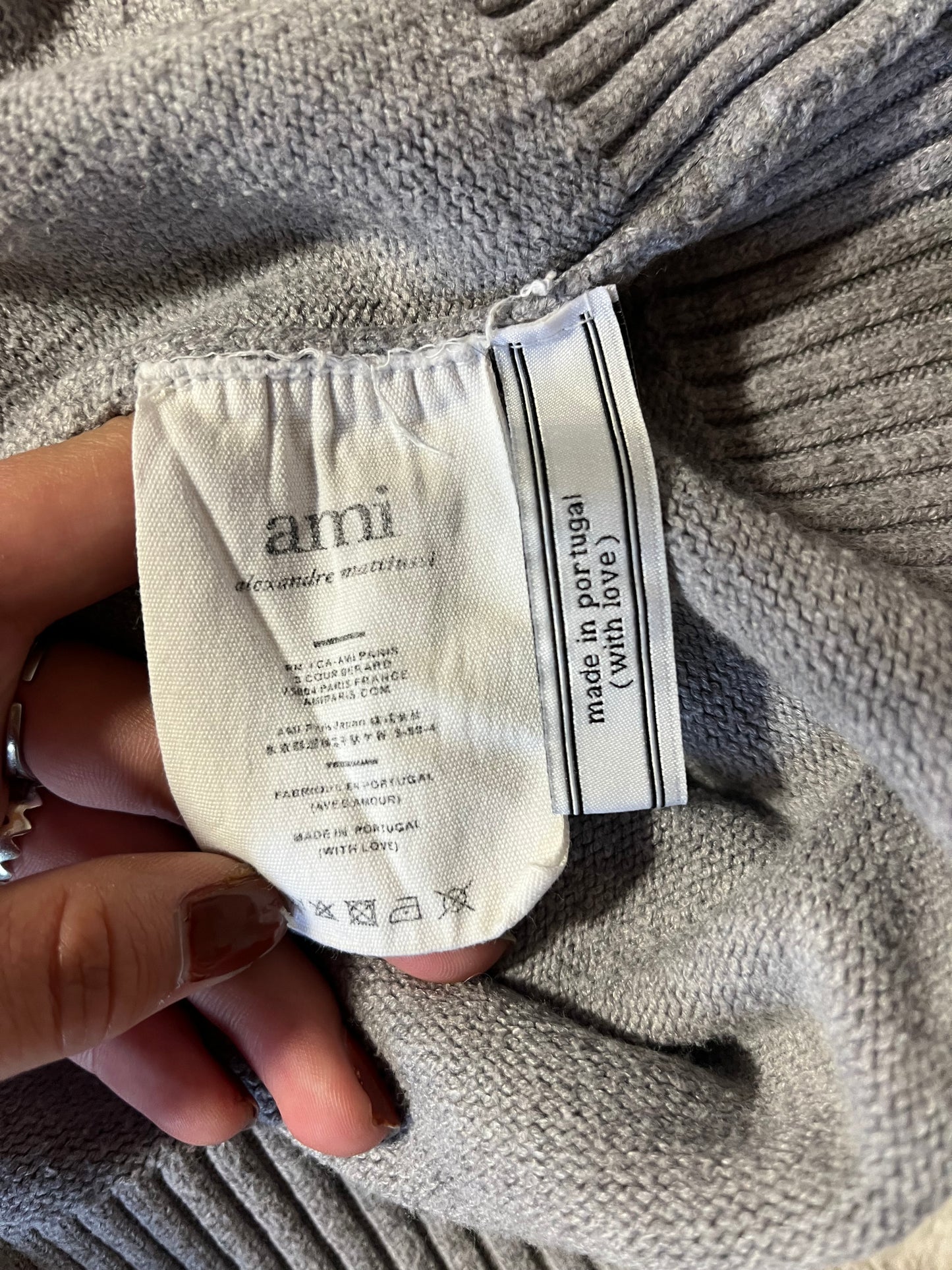 Pull en laine gris Ami Paris -