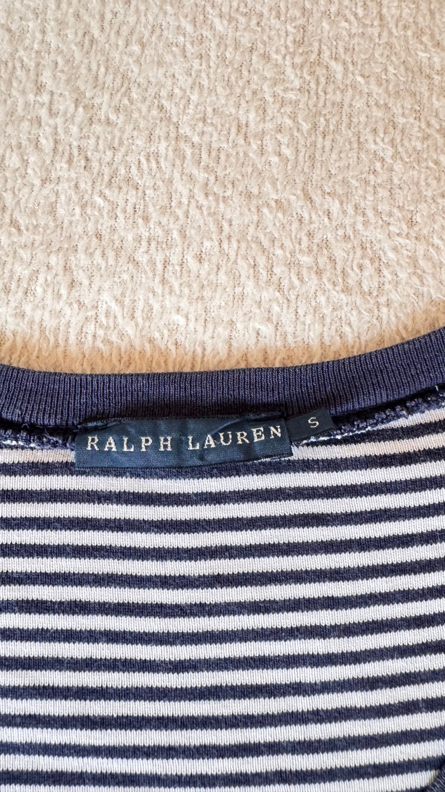 T-shirt rayé col V Ralph Lauren - S