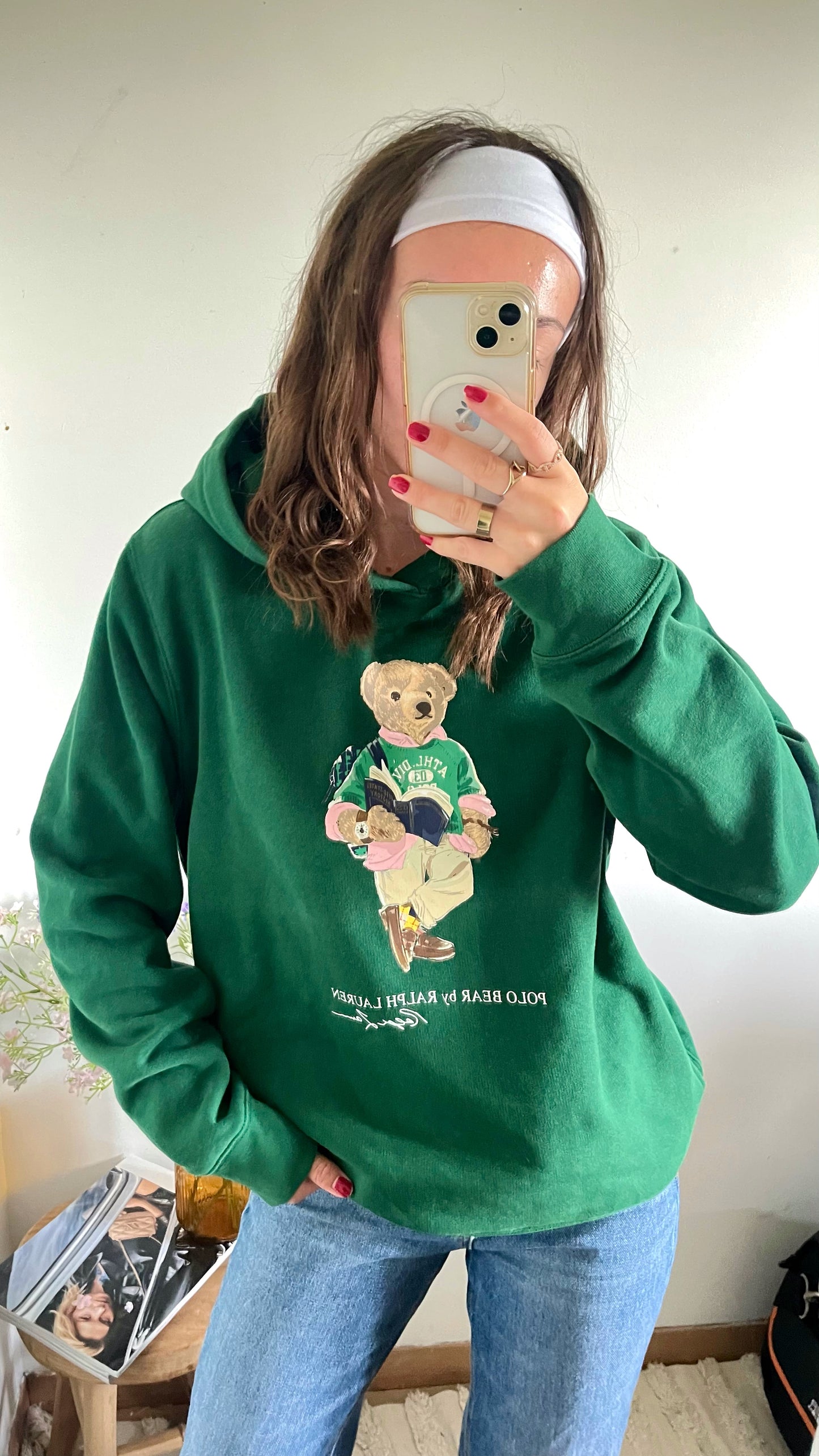 Sweat à capuche vert Teddy Bear Ralph Lauren - L femme / M homme